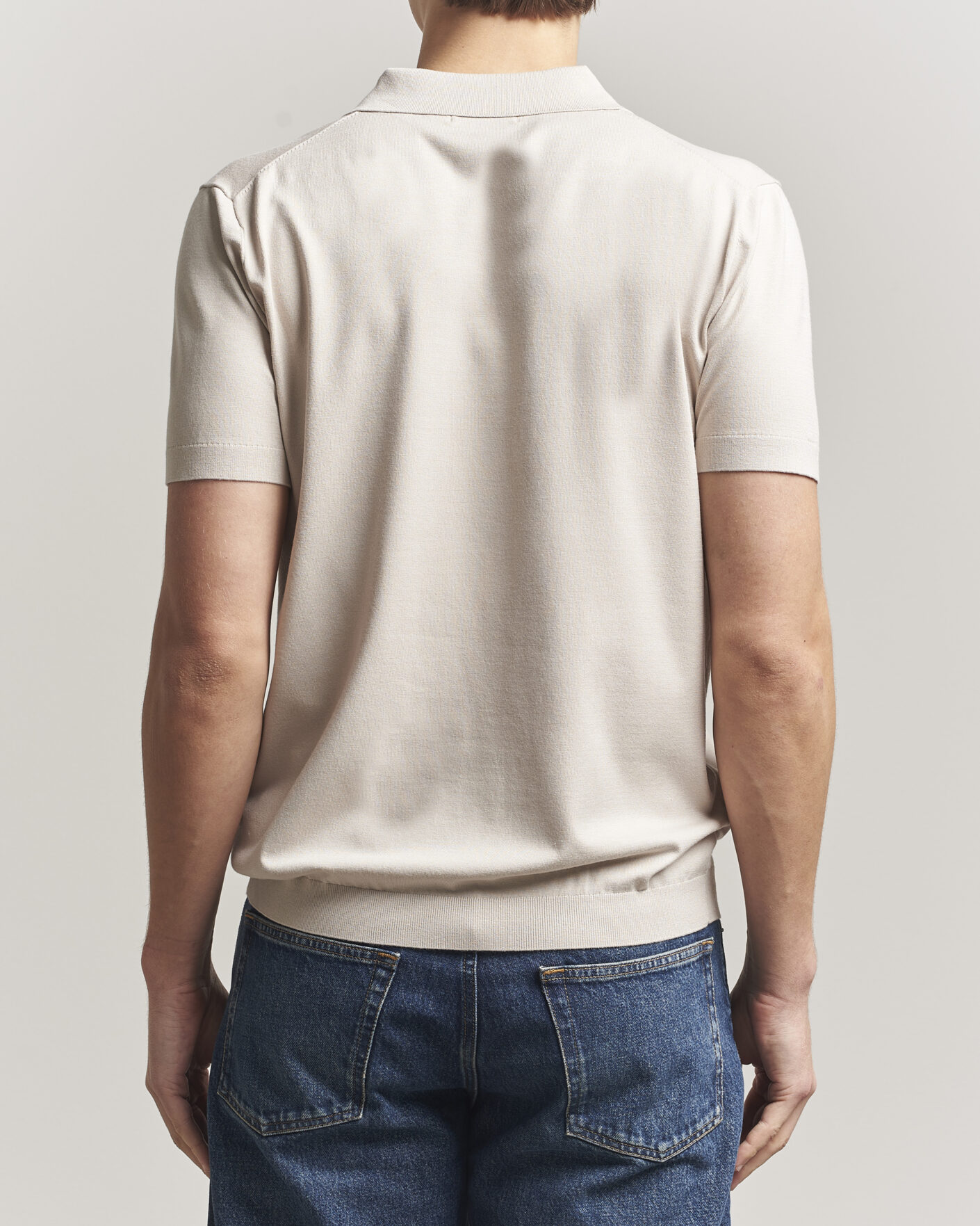 Hombres | Polos | J.Lindeberg | Ridge Knitted Polo Moonbeam