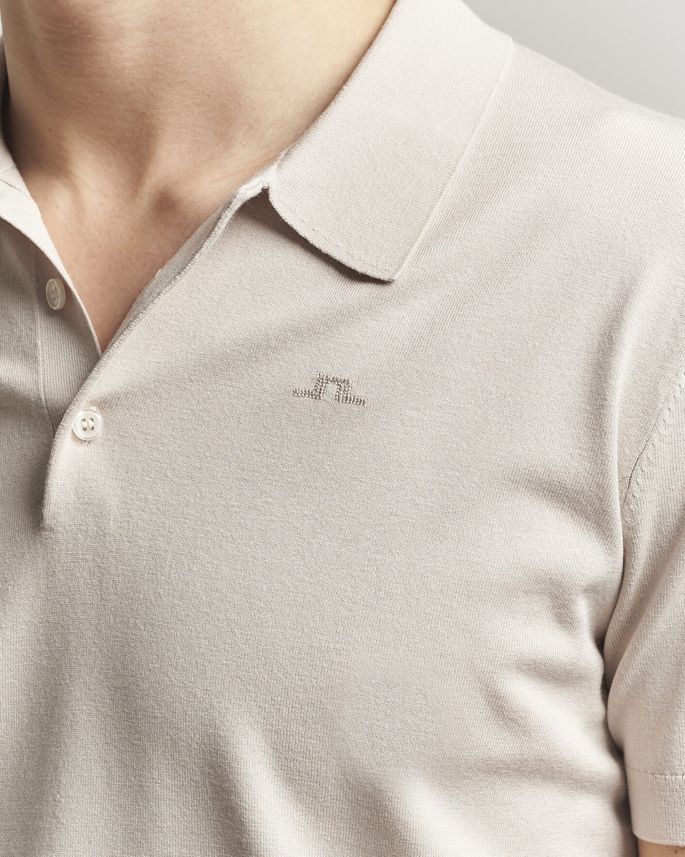 Hombres | Polos | J.Lindeberg | Ridge Knitted Polo Moonbeam