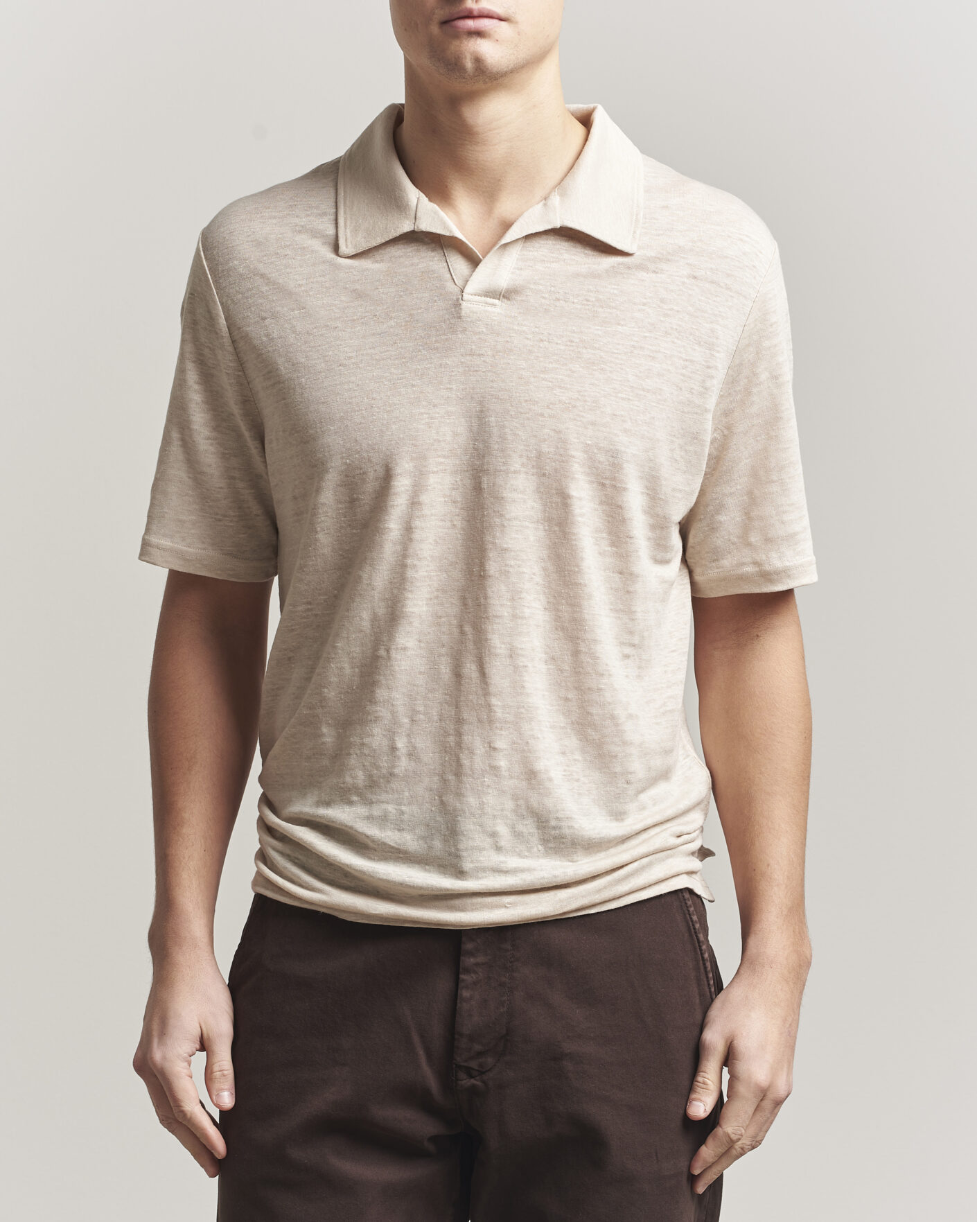 Hombres | Polos | J.Lindeberg | Roy Linen Polo Moonbeam