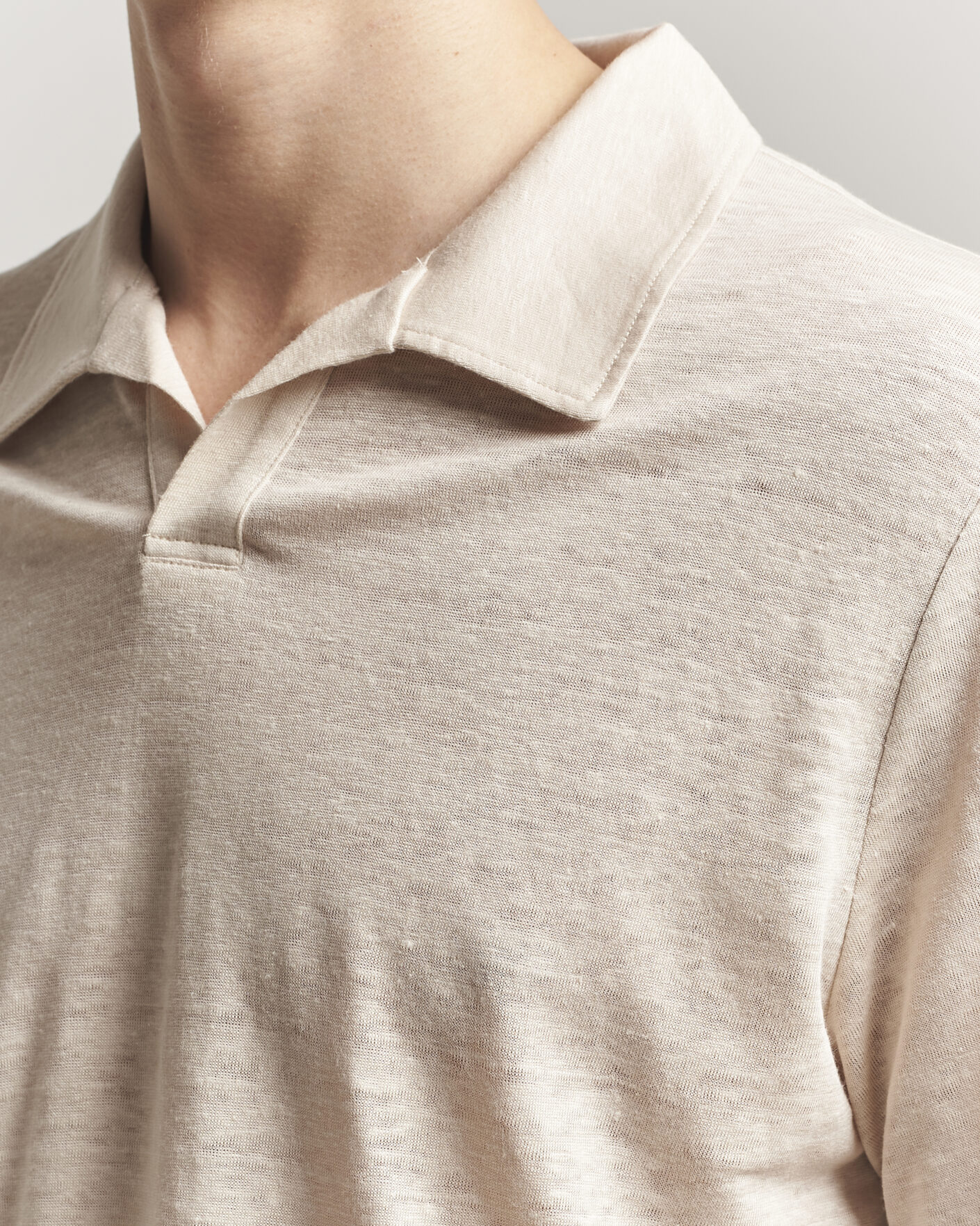 Hombres | Polos | J.Lindeberg | Roy Linen Polo Moonbeam