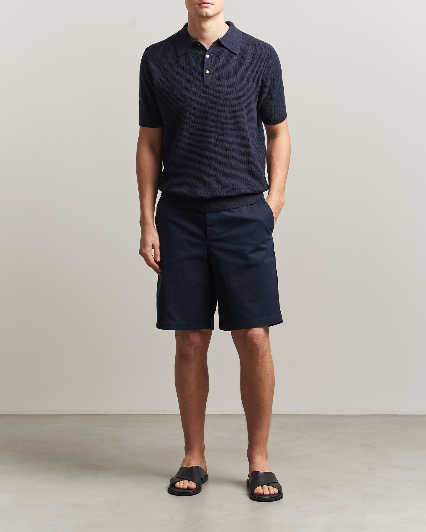 Hombres | Pantalones cortos | J.Lindeberg | Shane Cotton Stretch Shorts JL Navy
