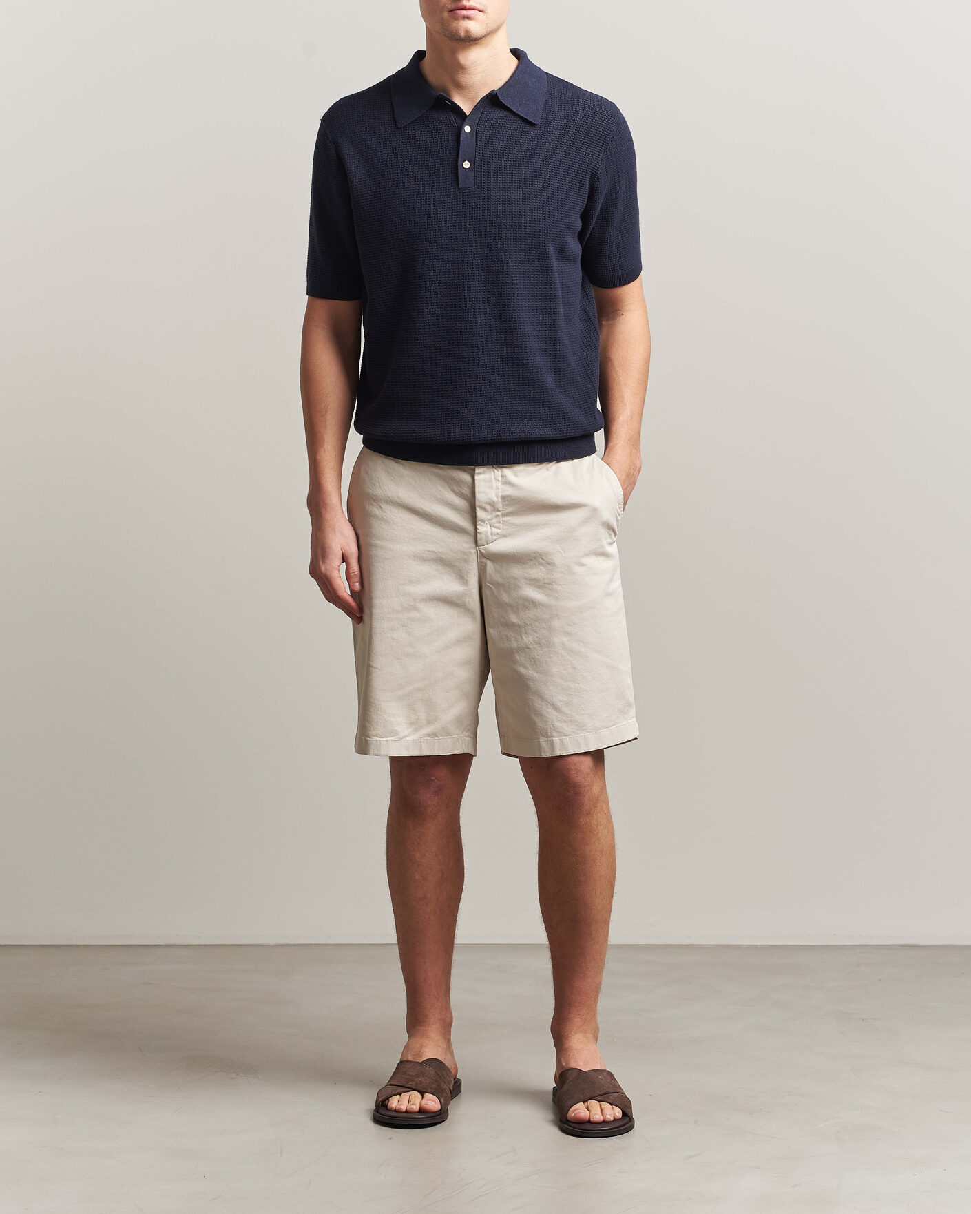 Hombres | Pantalones cortos | J.Lindeberg | Shane Cotton Stretch Shorts Moonbeam