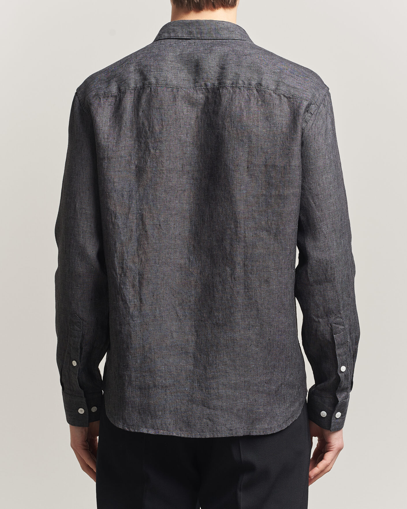 Hombres | Camisas | J.Lindeberg | Marlon Linen Melange Shirt Black