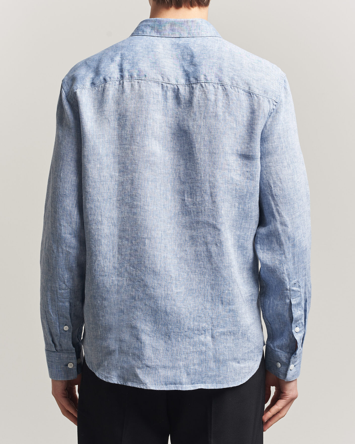 Hombres | Camisas | J.Lindeberg | Marlon Linen Melange Shirt Federal Blue