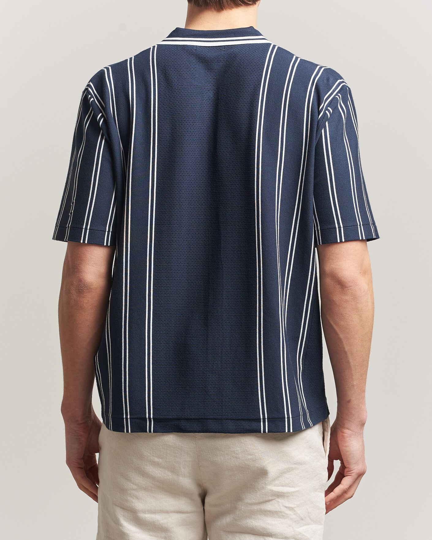 Hombres | Camisas | J.Lindeberg | Rue Knit Short Sleeve Shirt JL Navy