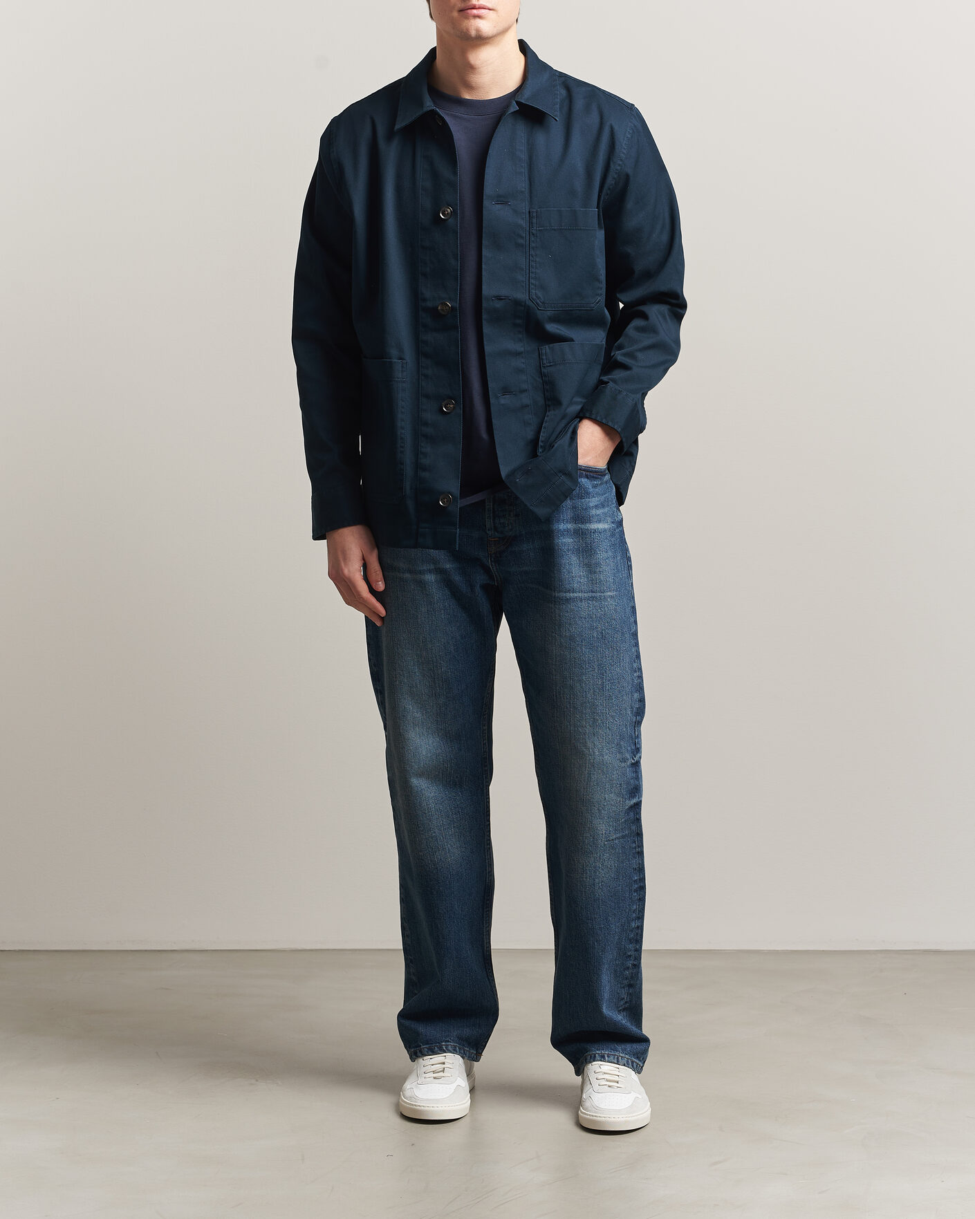 Hombres | Camisas | J.Lindeberg | Easton Cotton Overshirt JL Navy
