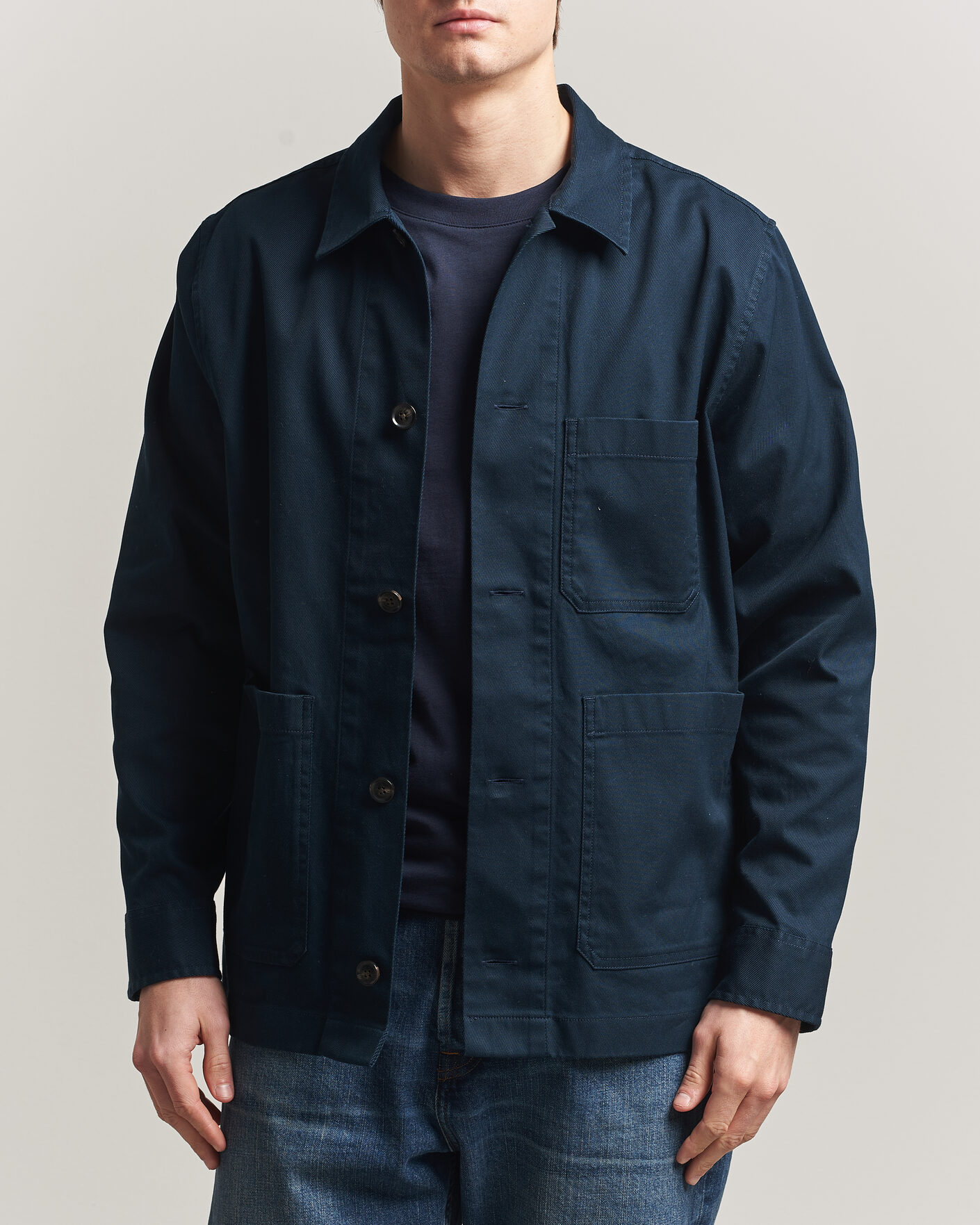 Hombres | Camisas | J.Lindeberg | Easton Cotton Overshirt JL Navy
