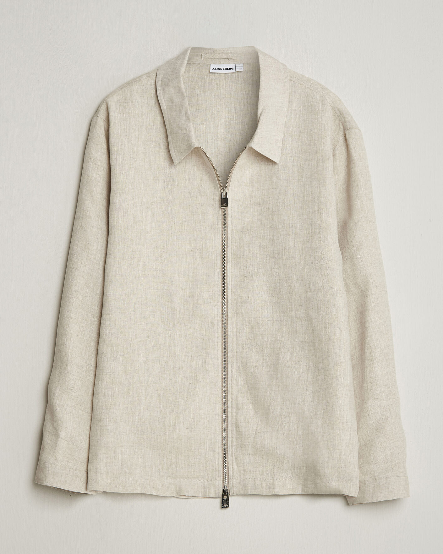 Hombres | Camisas | J.Lindeberg | Julius Drape Linen Overshirt Moonbeam
