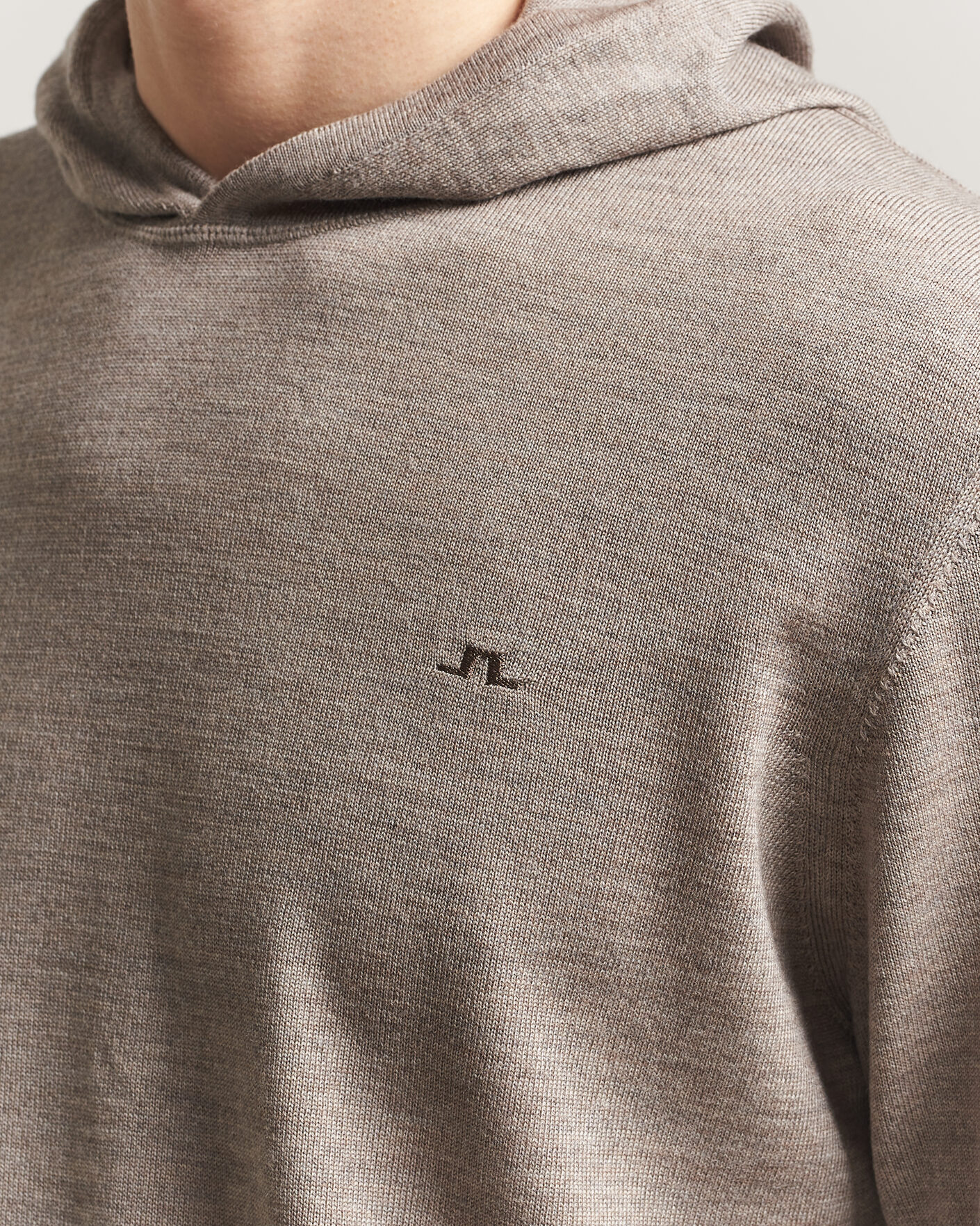 Hombres | Jerséis y prendas de punto | J.Lindeberg | Karl Merino Hoodie Brindle Melange