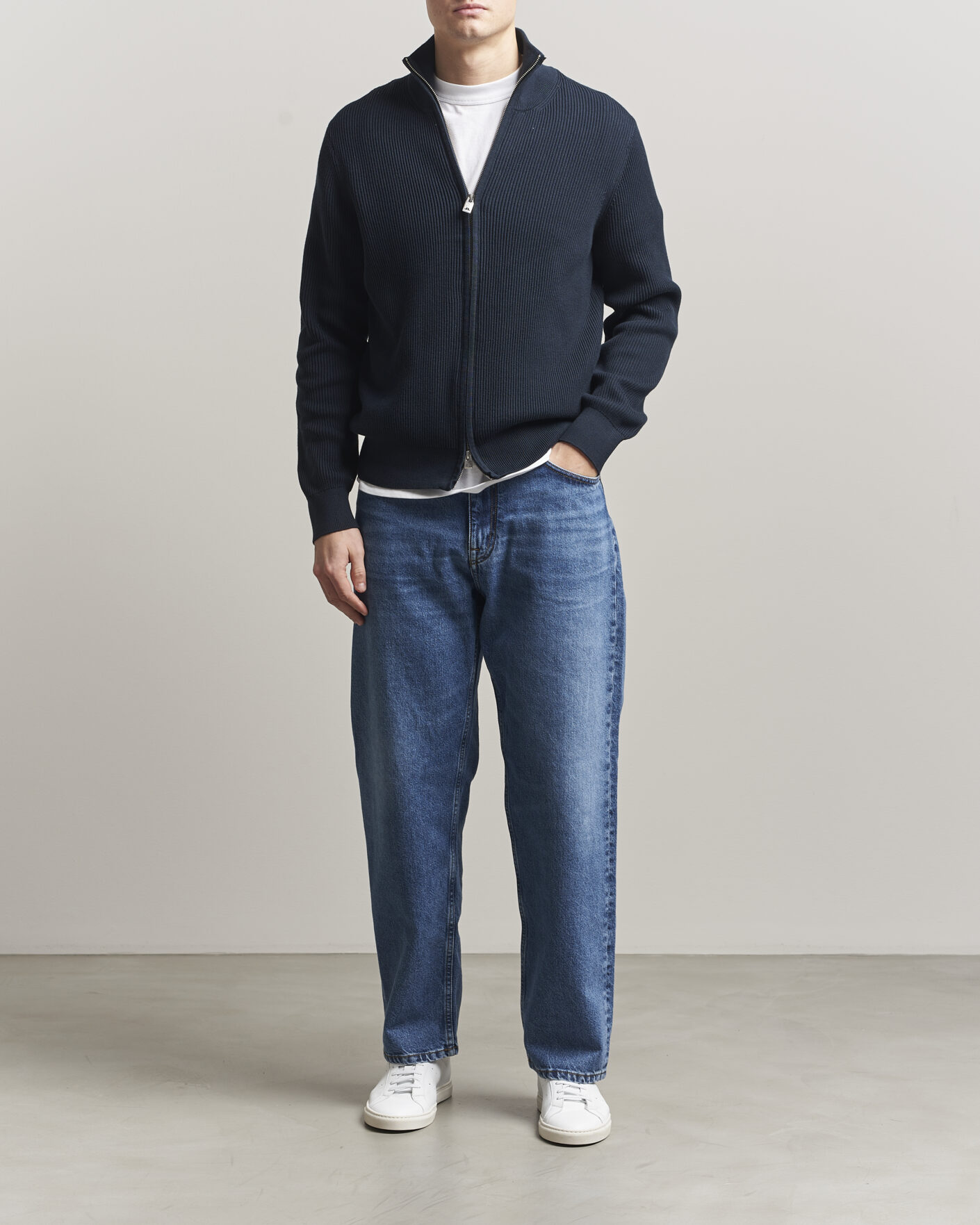Hombres | Jerséis y prendas de punto | J.Lindeberg | Alexis Full Zip Cardigan JL Navy