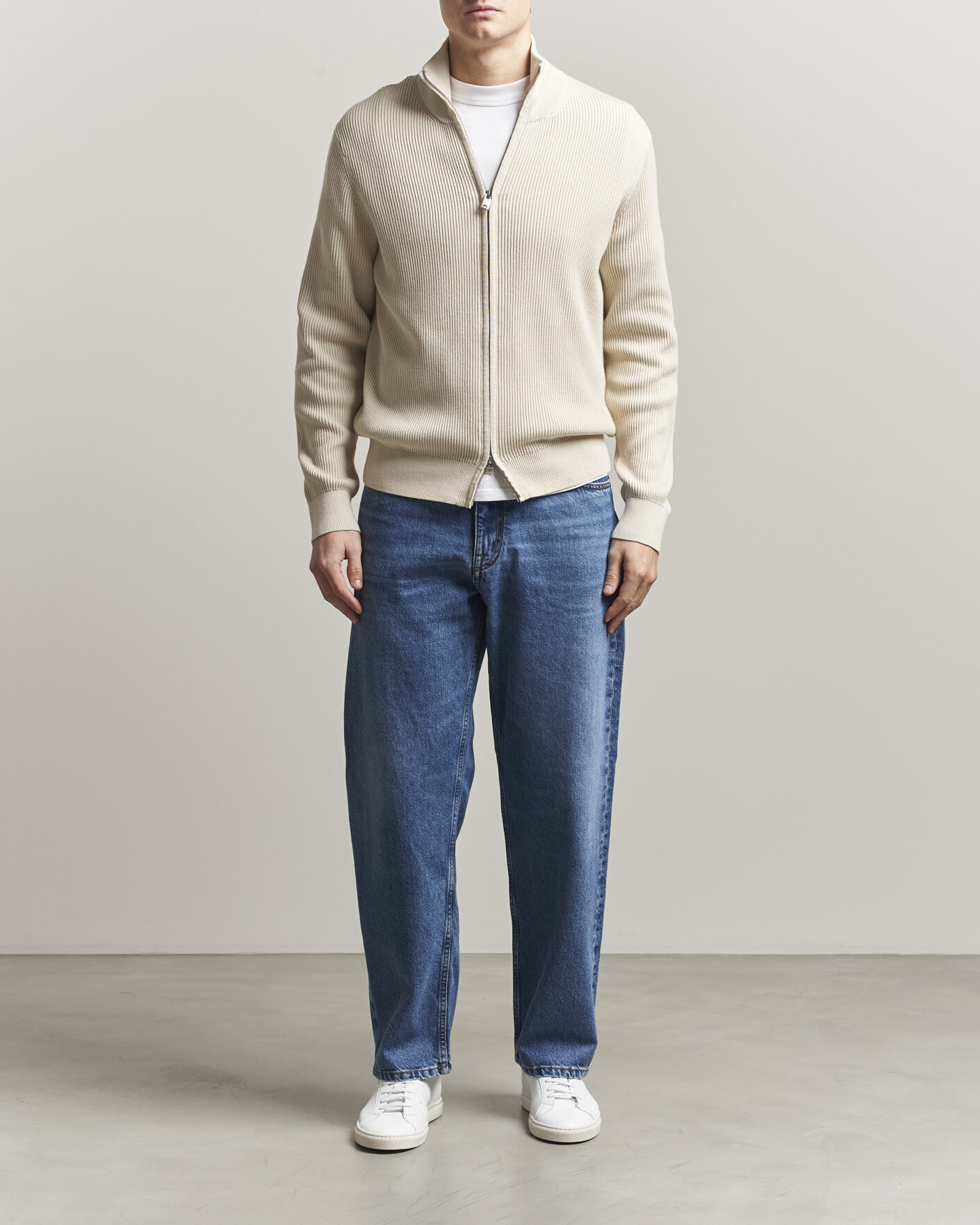 Hombres | Jerséis y prendas de punto | J.Lindeberg | Alexis Full Zip Cardigan Moonbeam