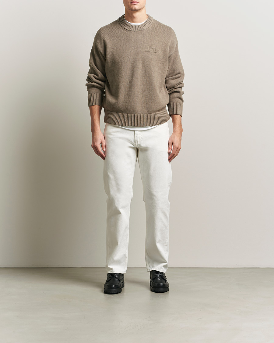 Hombres | Jerséis y prendas de punto | J.Lindeberg | Eddy Cotton Wool Crew Neck Brindle