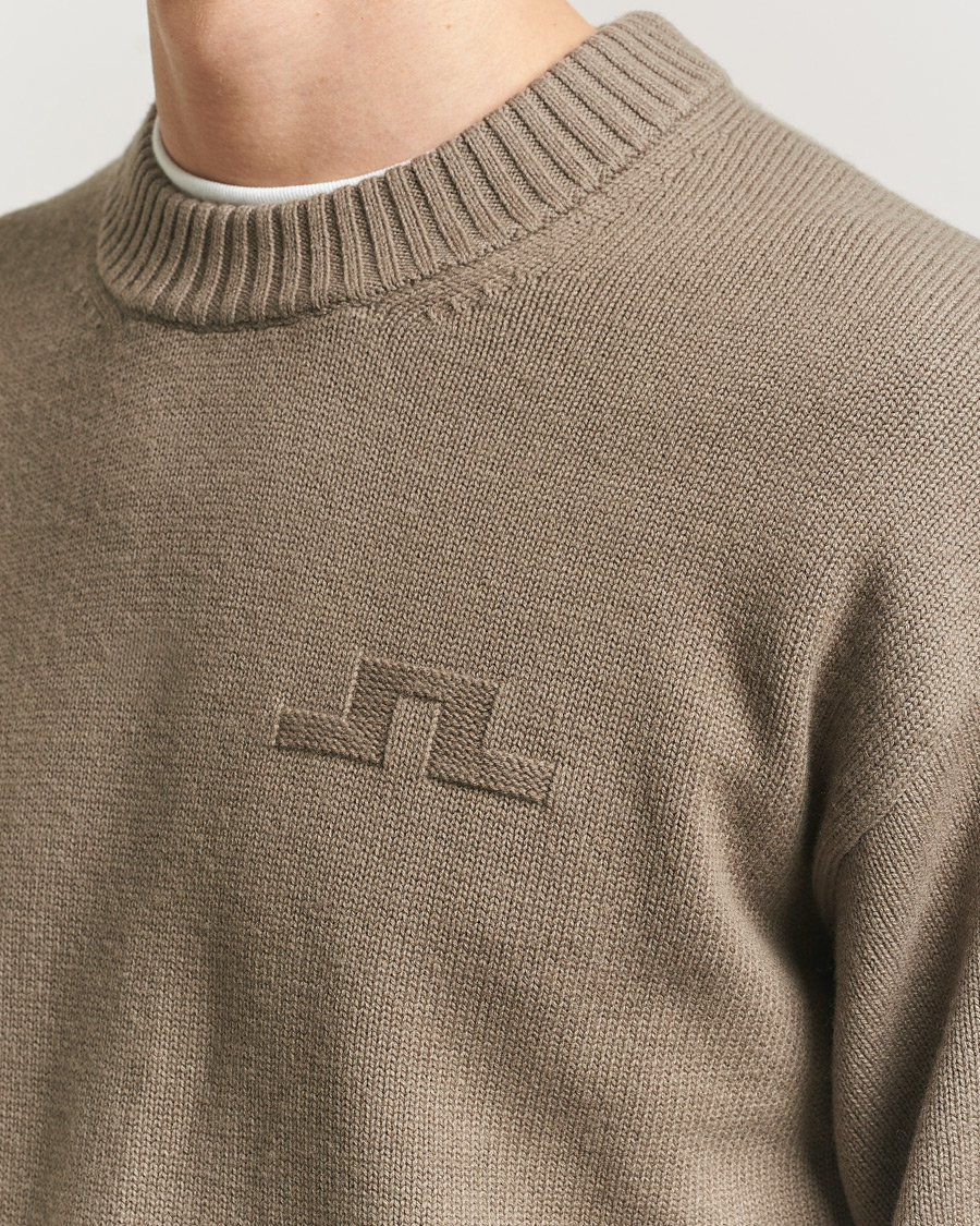 Hombres | Jerséis y prendas de punto | J.Lindeberg | Eddy Cotton Wool Crew Neck Brindle