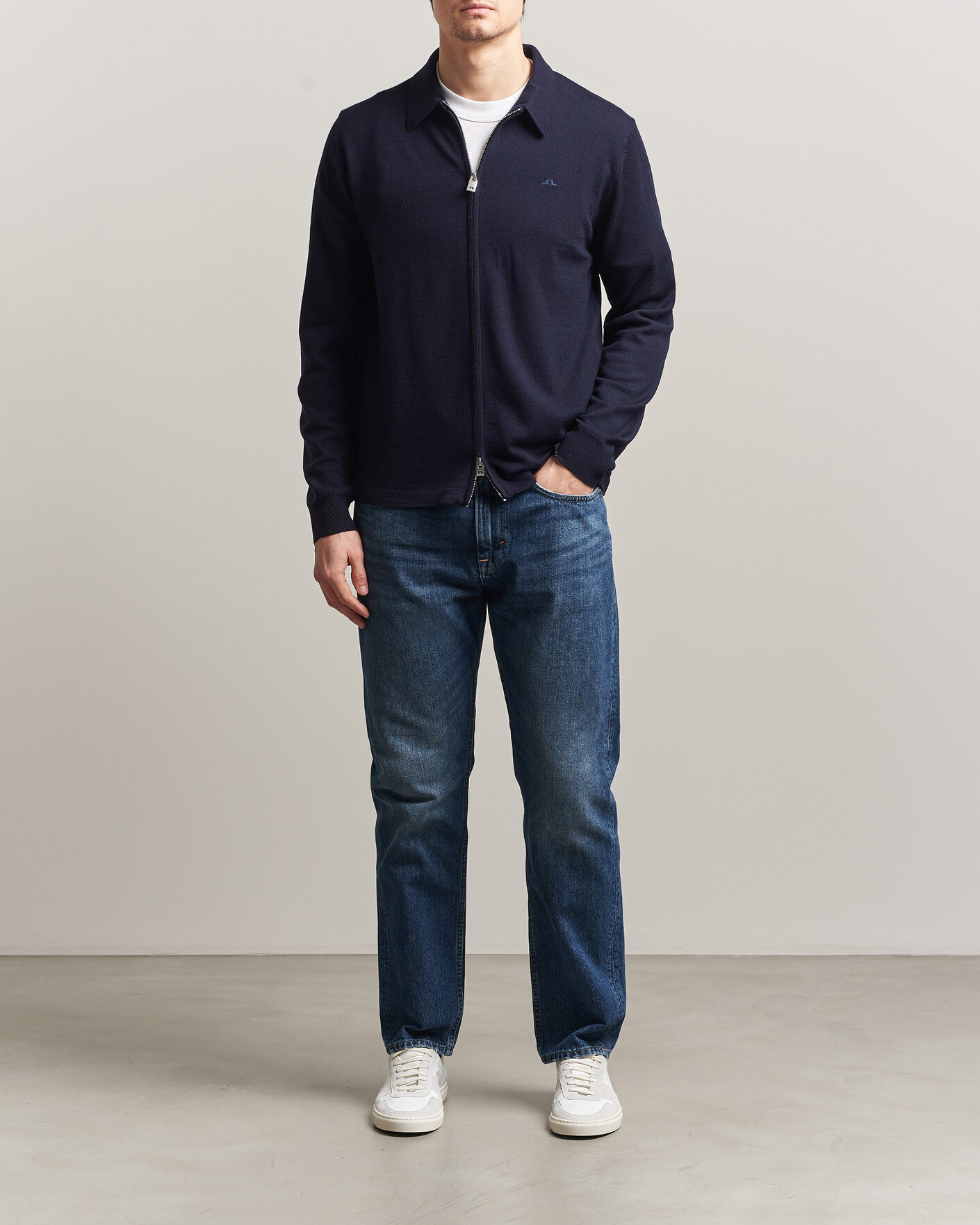 Hombres | Jerséis y prendas de punto | J.Lindeberg | Kaleb Merino Cardigan JL Navy