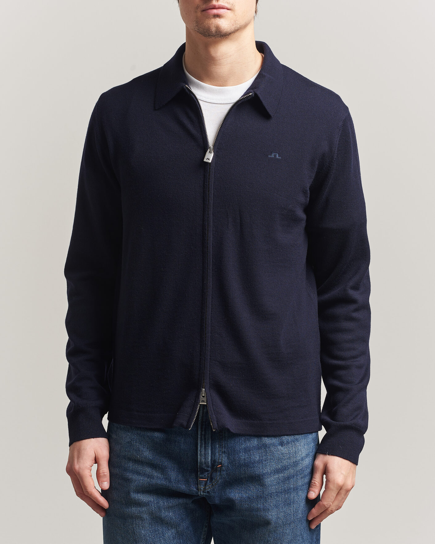 Hombres | Jerséis y prendas de punto | J.Lindeberg | Kaleb Merino Cardigan JL Navy