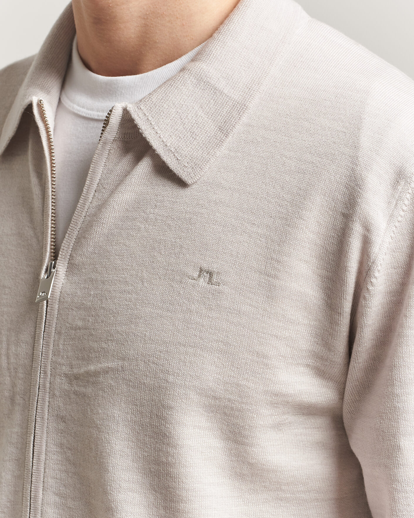 Hombres | Jerséis y prendas de punto | J.Lindeberg | Kaleb Merino Cardigan Moonbeam Melange