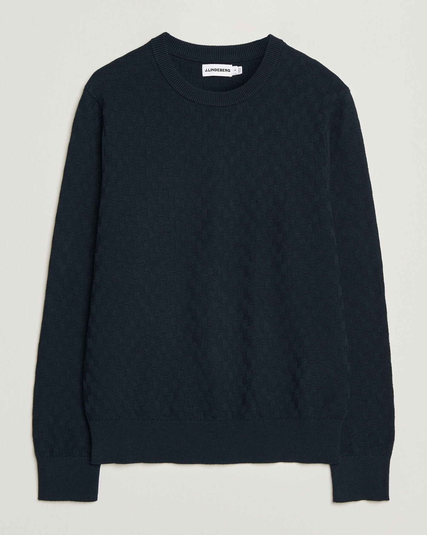 Hombres | Jerséis y prendas de punto | J.Lindeberg | Arthur Knit Cotton Sweater JL Navy