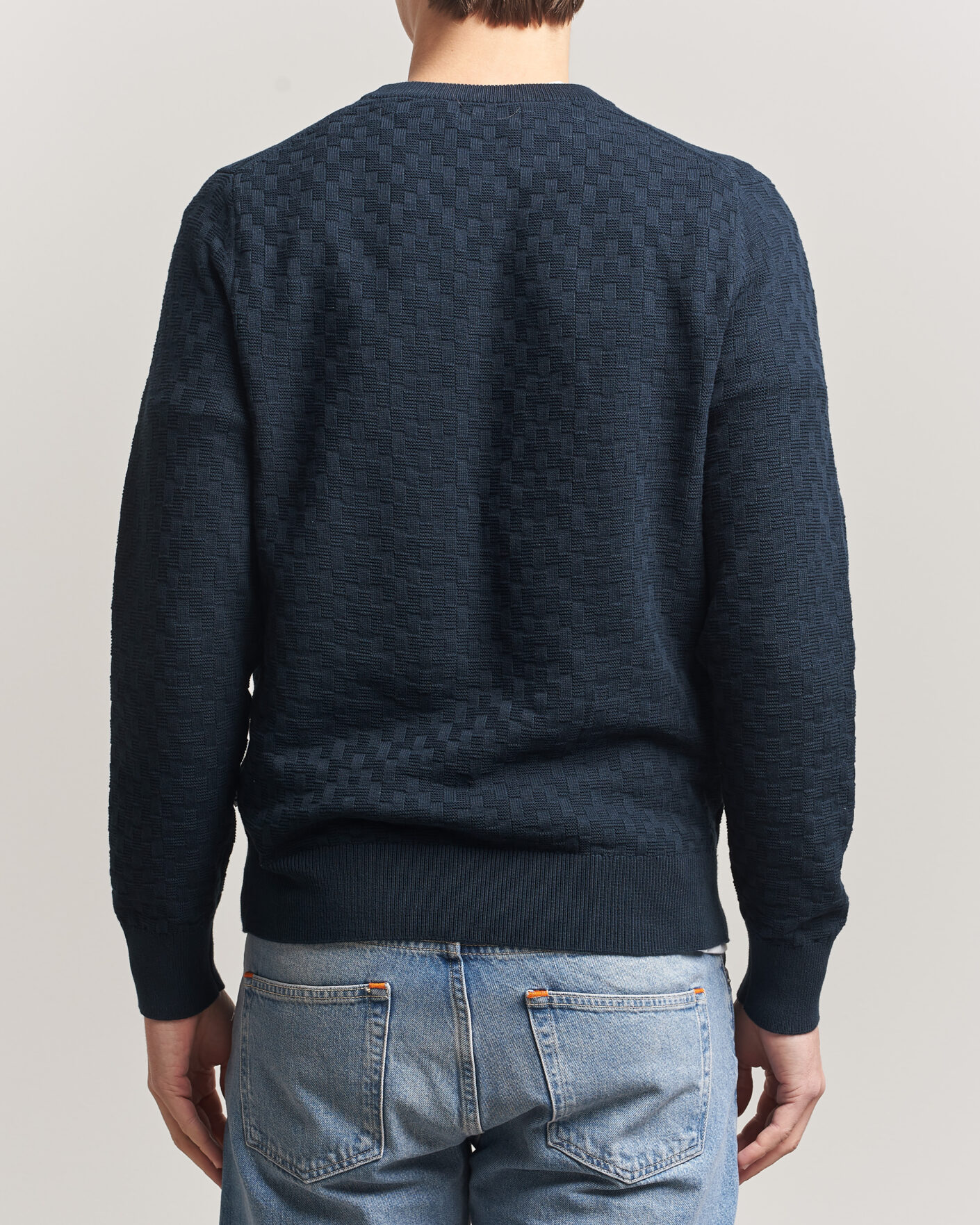 Hombres | Jerséis y prendas de punto | J.Lindeberg | Arthur Knit Cotton Sweater JL Navy