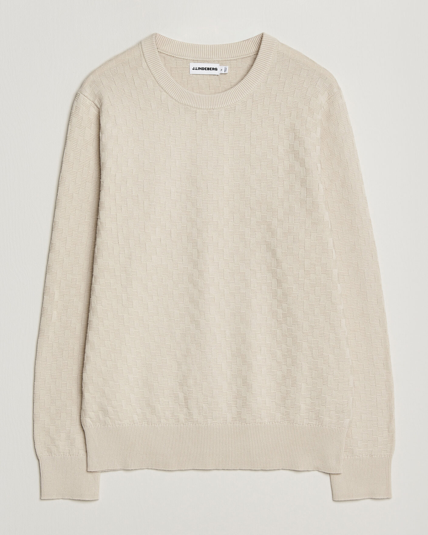 Hombres | Jerséis y prendas de punto | J.Lindeberg | Arthur Knit Cotton Sweater Moonbeam