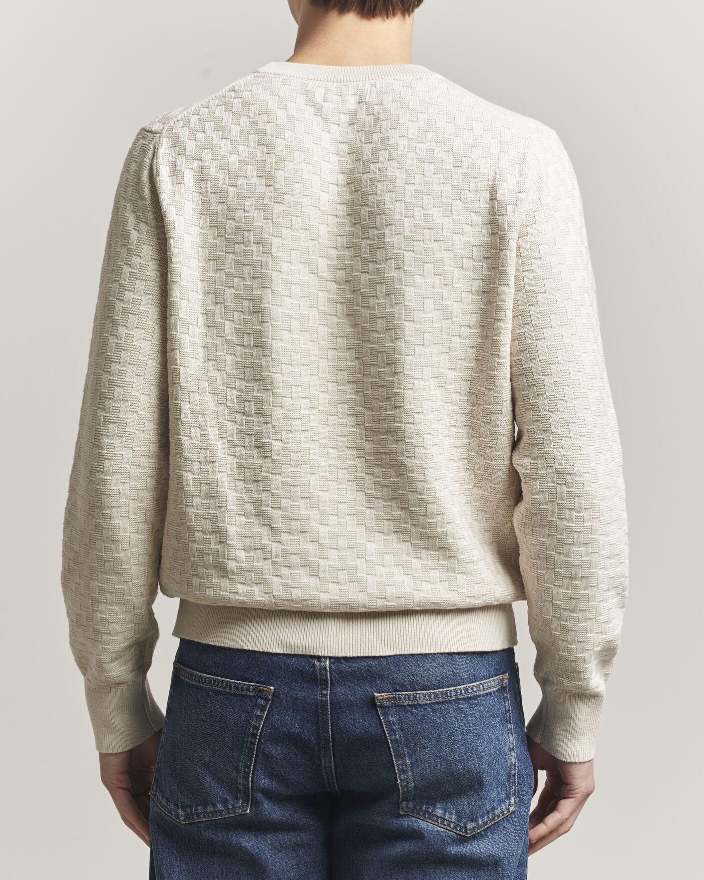 Hombres | Jerséis y prendas de punto | J.Lindeberg | Arthur Knit Cotton Sweater Moonbeam