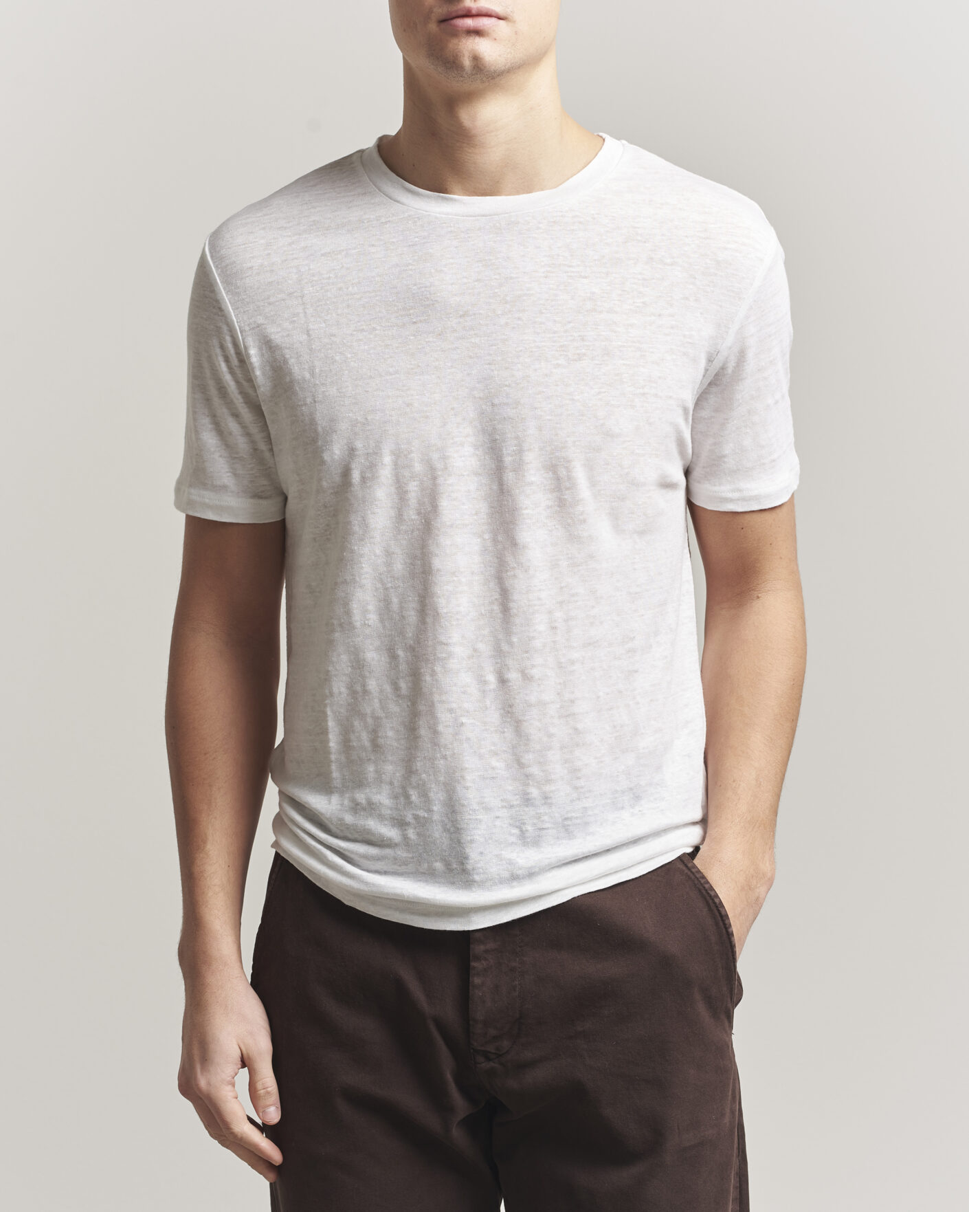 Hombres | Camisetas | J.Lindeberg | Coma Linen T-Shirt White