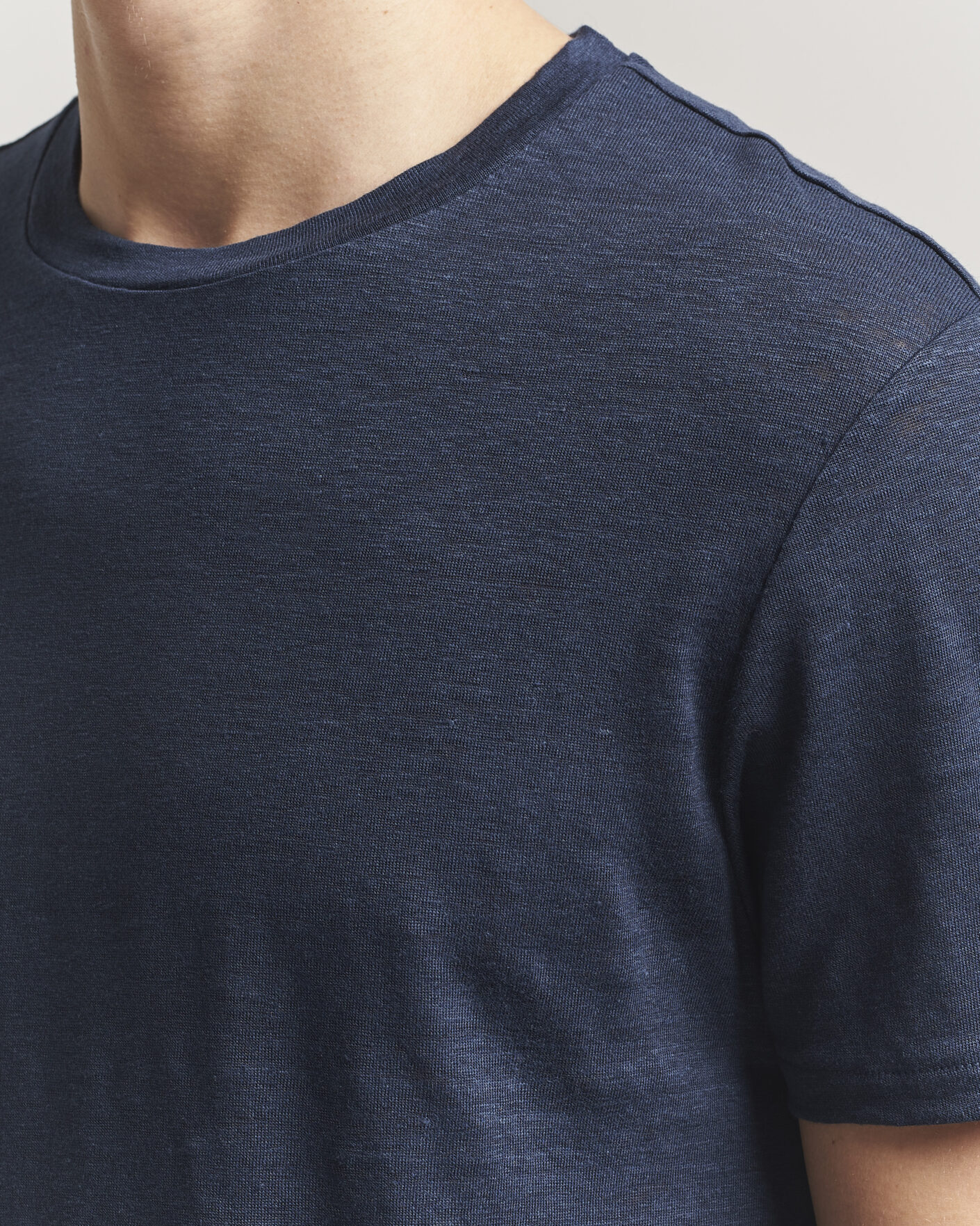 Hombres | Camisetas | J.Lindeberg | Coma Linen T-Shirt JL Navy