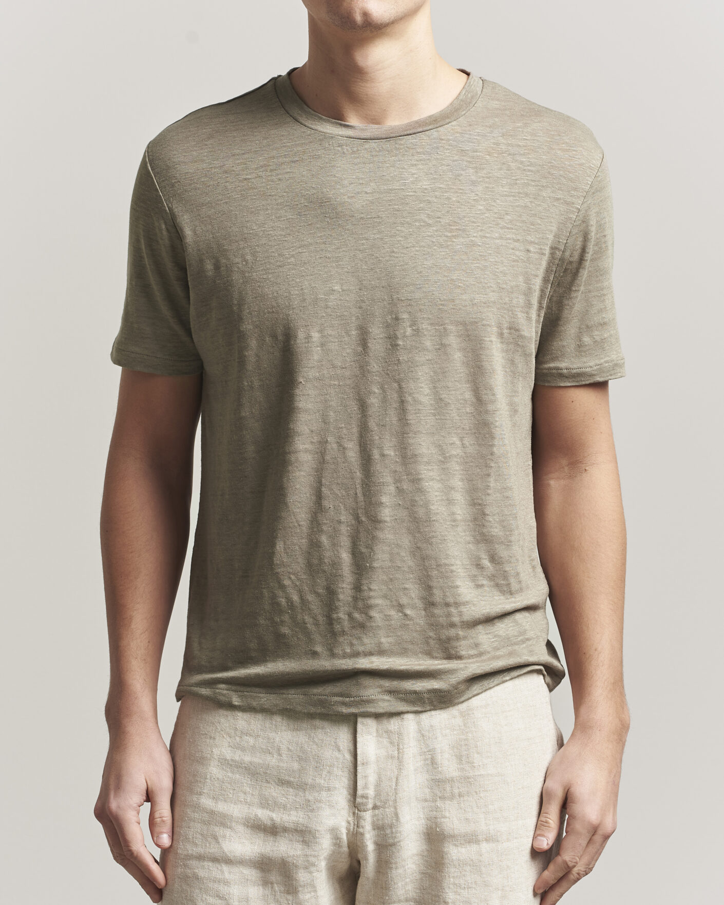 Hombres | Camisetas | J.Lindeberg | Coma Linen T-Shirt Brindle