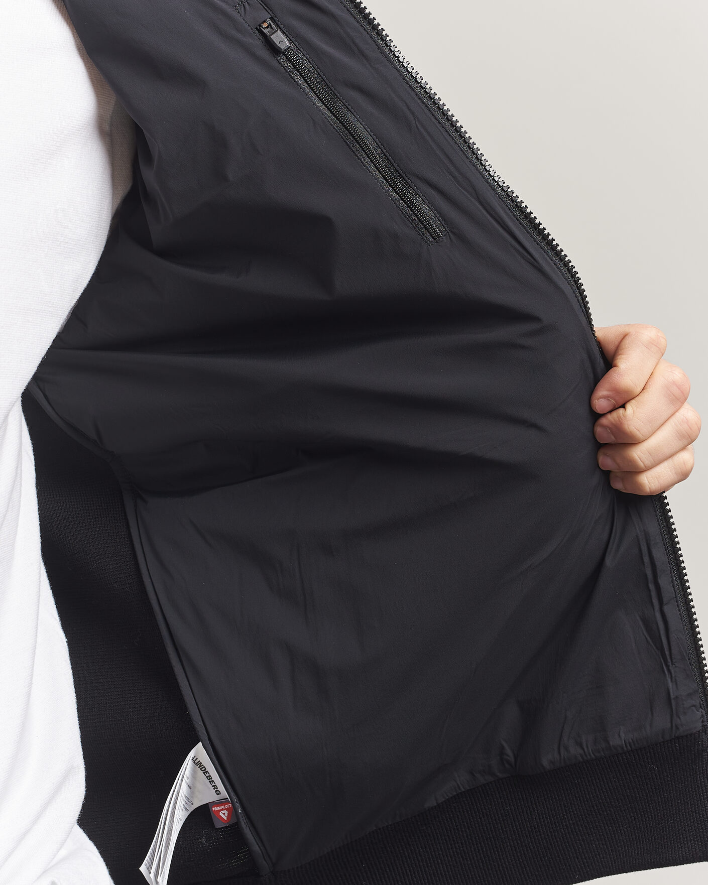 Hombres | Abrigos y chaquetas | J.Lindeberg | Ebbe Hybrid Knit Hoodie Black