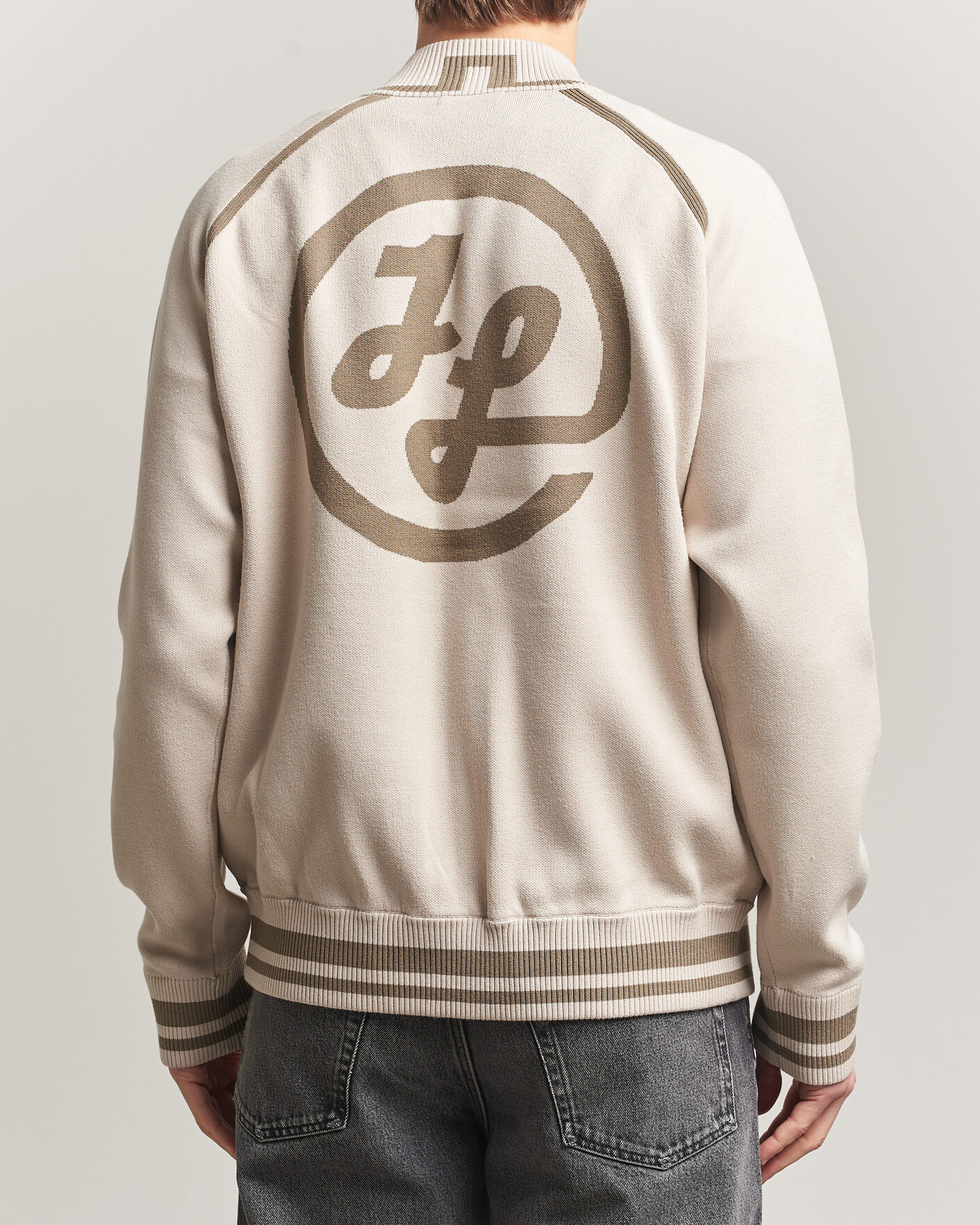 Hombres | Abrigos y chaquetas | J.Lindeberg | Stanley Jacquard Knit Bomber Moonbeam