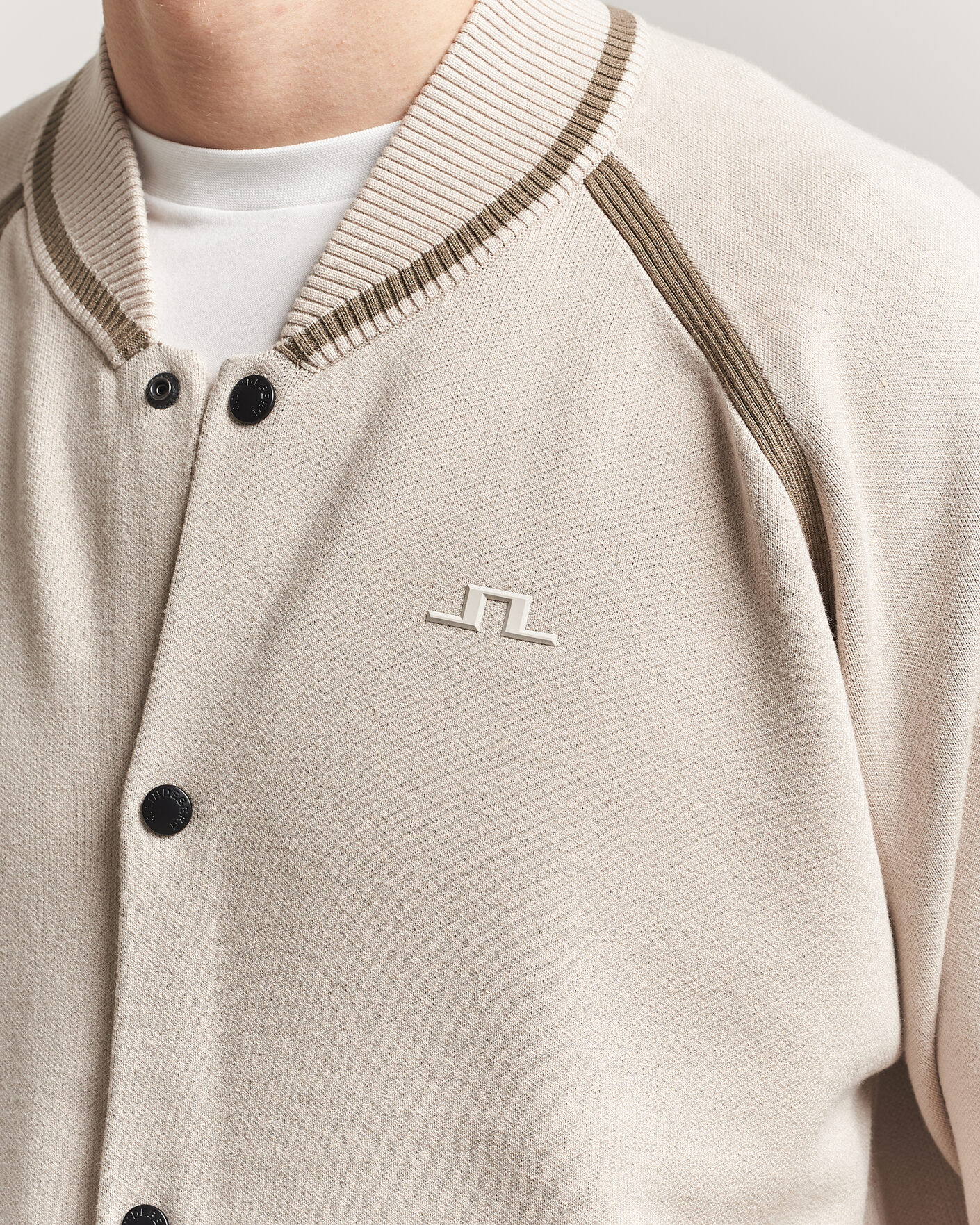 Hombres | Abrigos y chaquetas | J.Lindeberg | Stanley Jacquard Knit Bomber Moonbeam