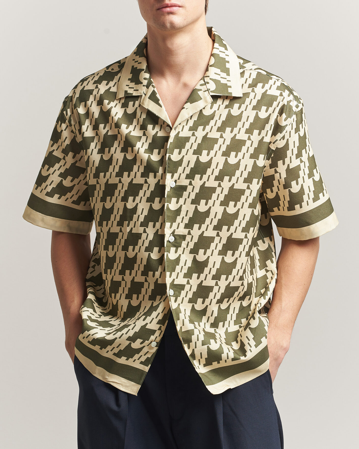 Hombres | Camisas | J.Lindeberg | Ellis Border Resort Shirt Glitch Kalamata