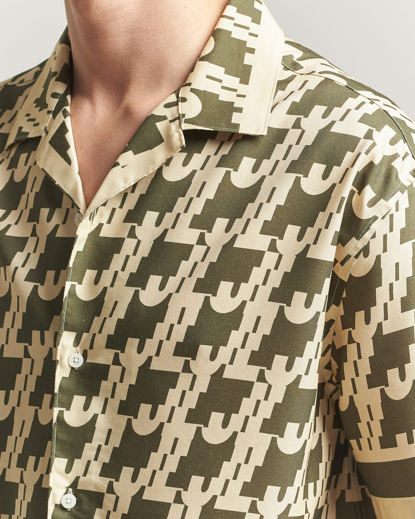 Hombres | Camisas | J.Lindeberg | Ellis Border Resort Shirt Glitch Kalamata