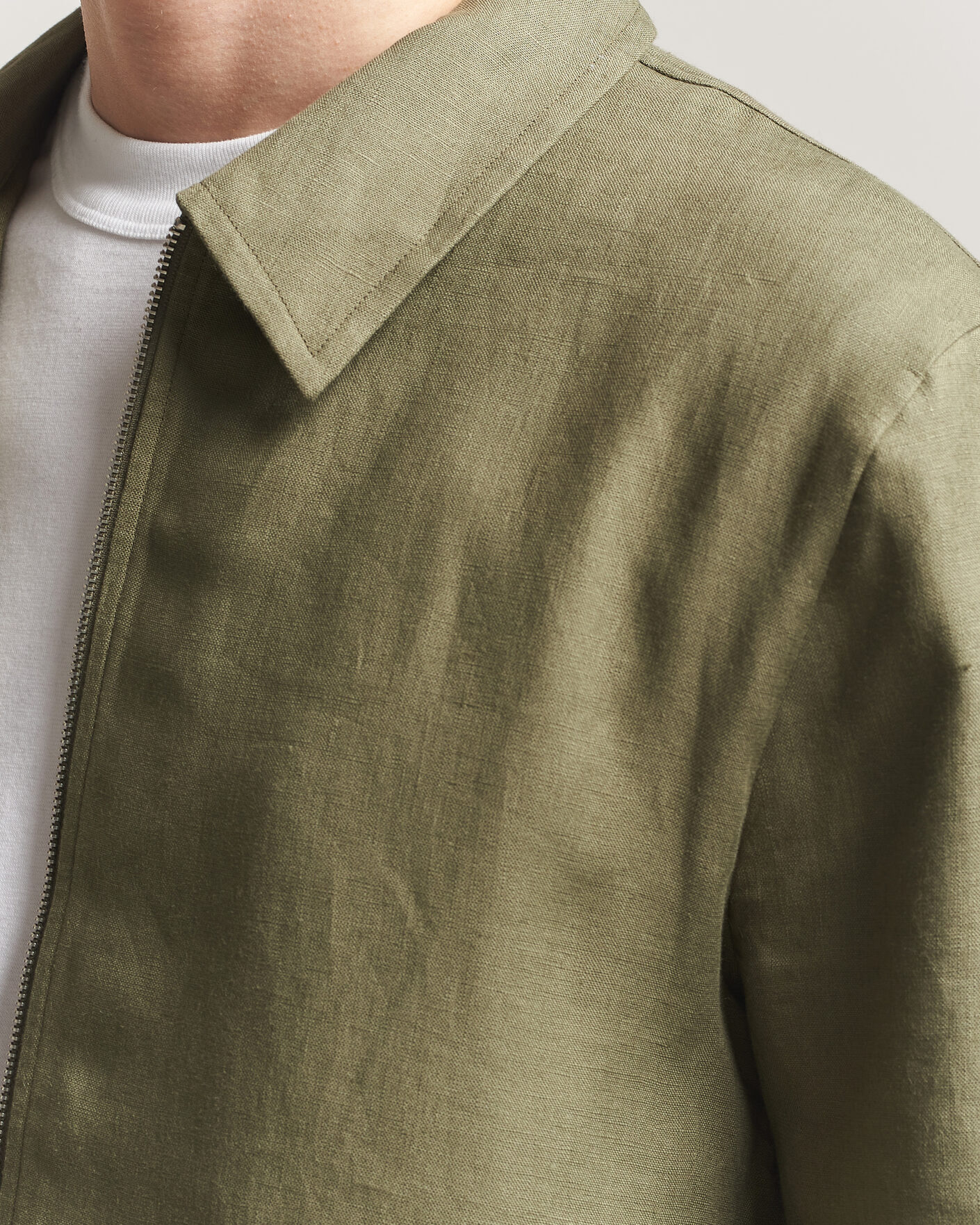 Hombres | Camisas | J.Lindeberg | Julius Drape Linen Overshirt Kalamata