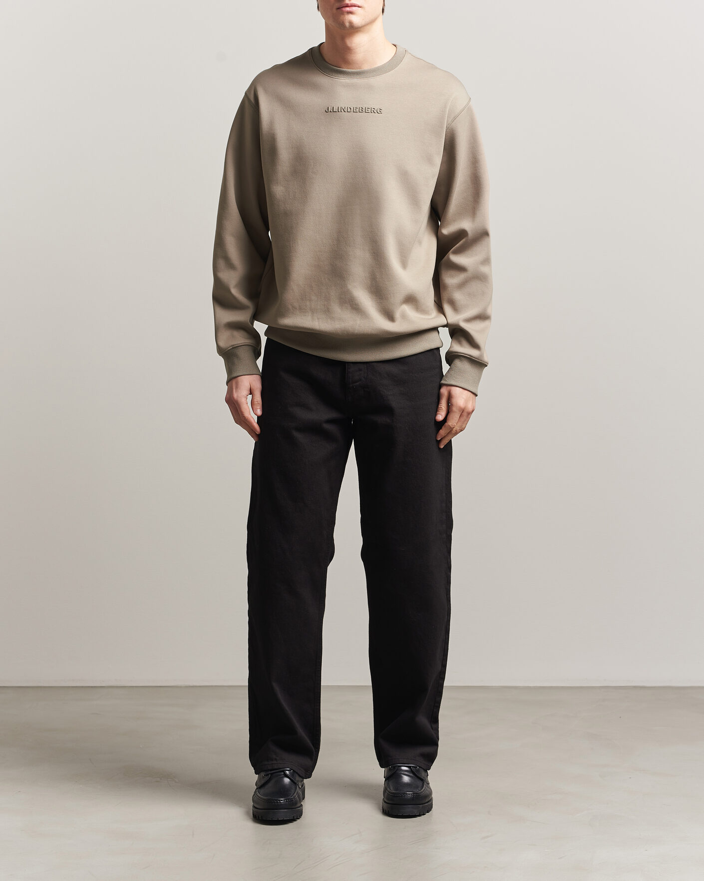 Hombres | Jerséis y prendas de punto | J.Lindeberg | Club Crew Neck Brindle