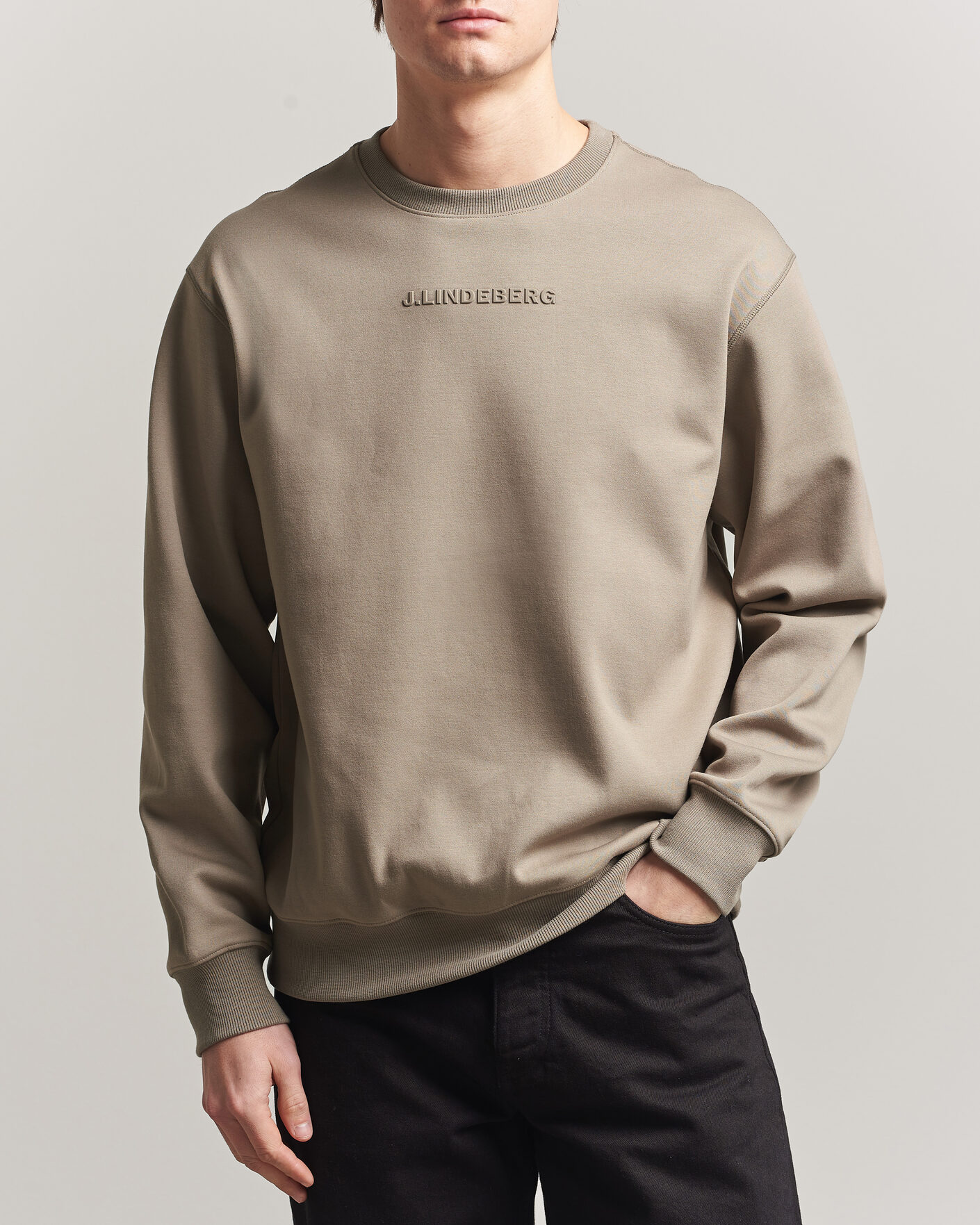 Hombres | Jerséis y prendas de punto | J.Lindeberg | Club Crew Neck Brindle