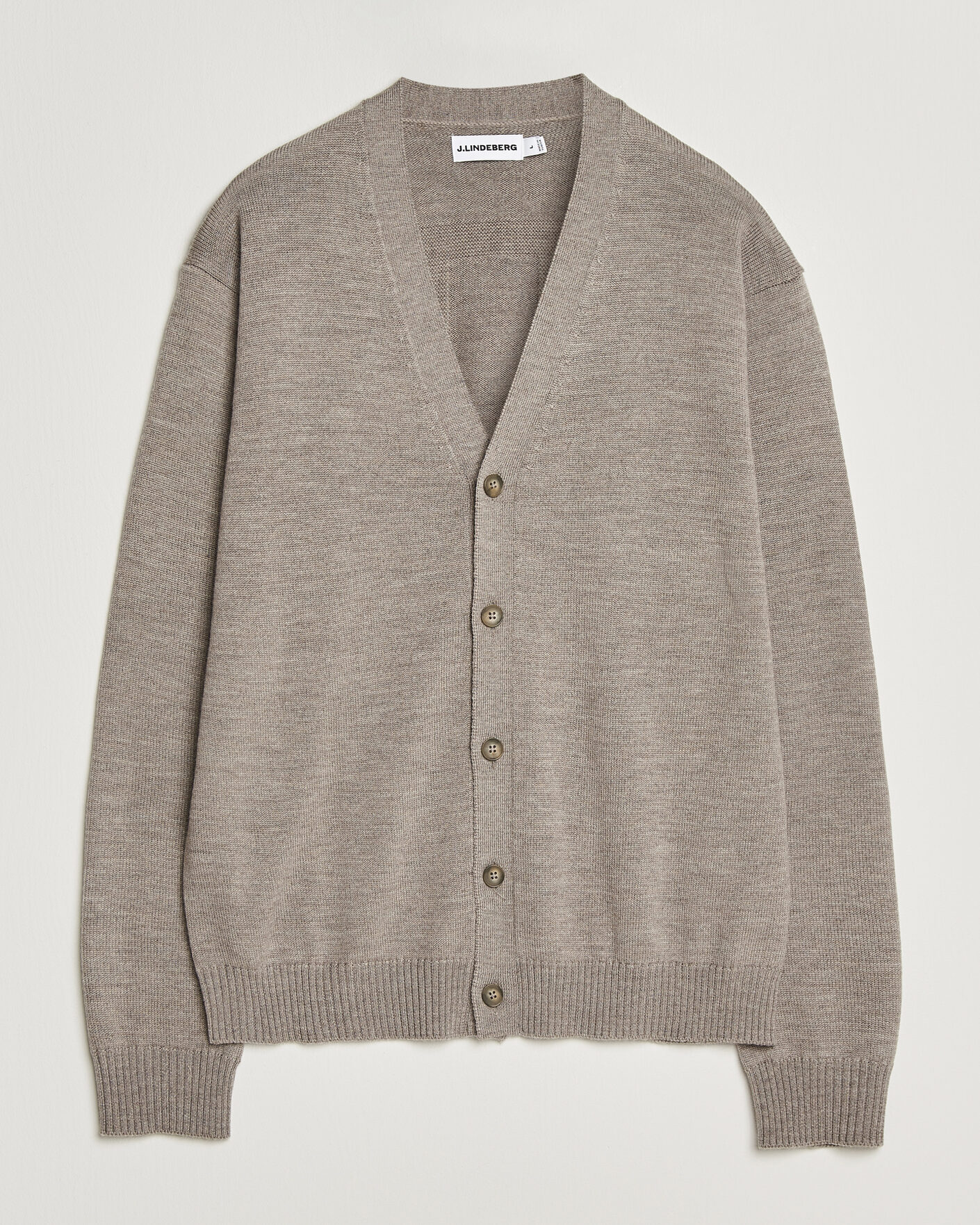 Hombres | Jerséis y prendas de punto | J.Lindeberg | Jared Merino Cardigan Brindle Melange