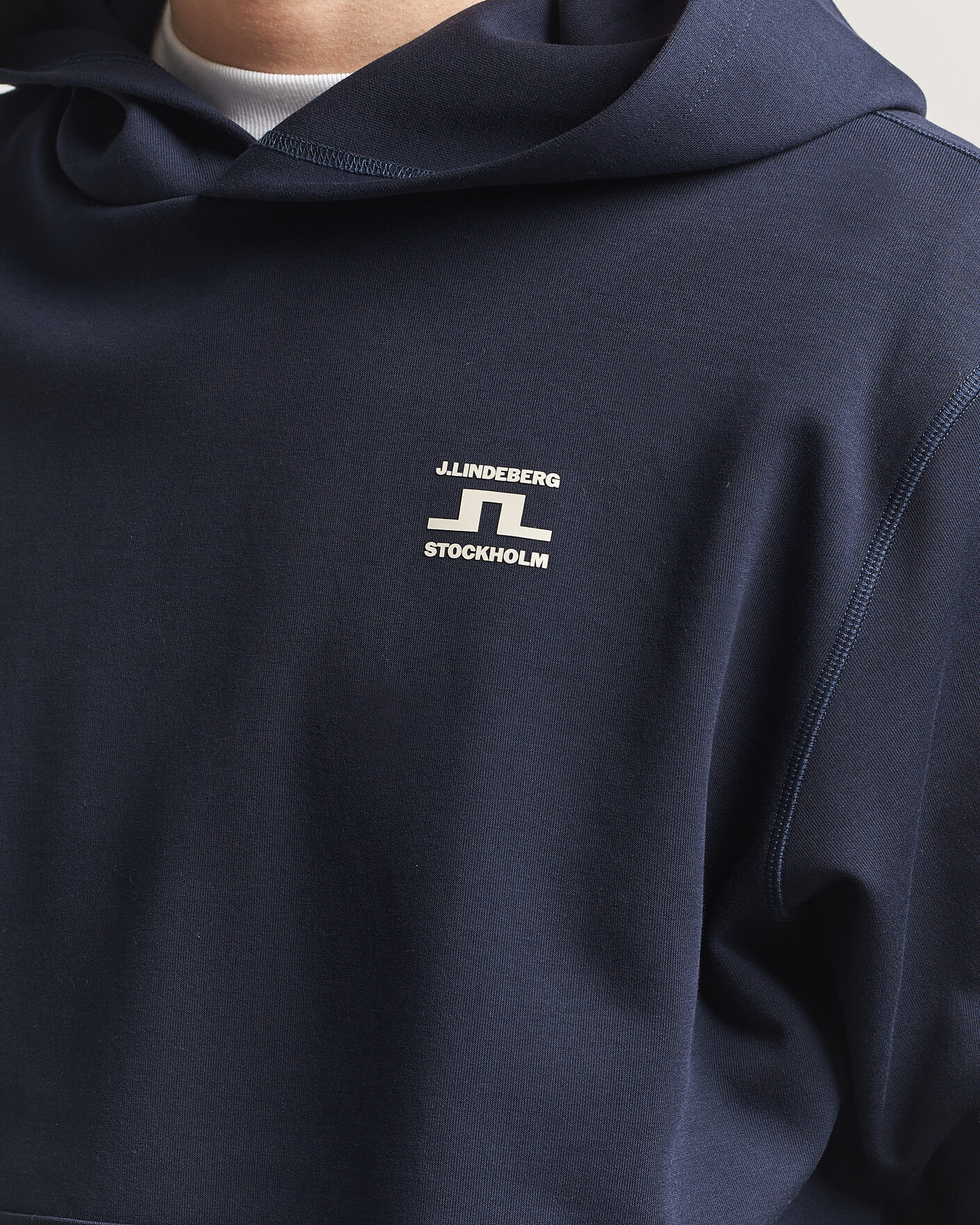 Hombres | Jerséis y prendas de punto | J.Lindeberg | Club Printed Hoodie JL Navy