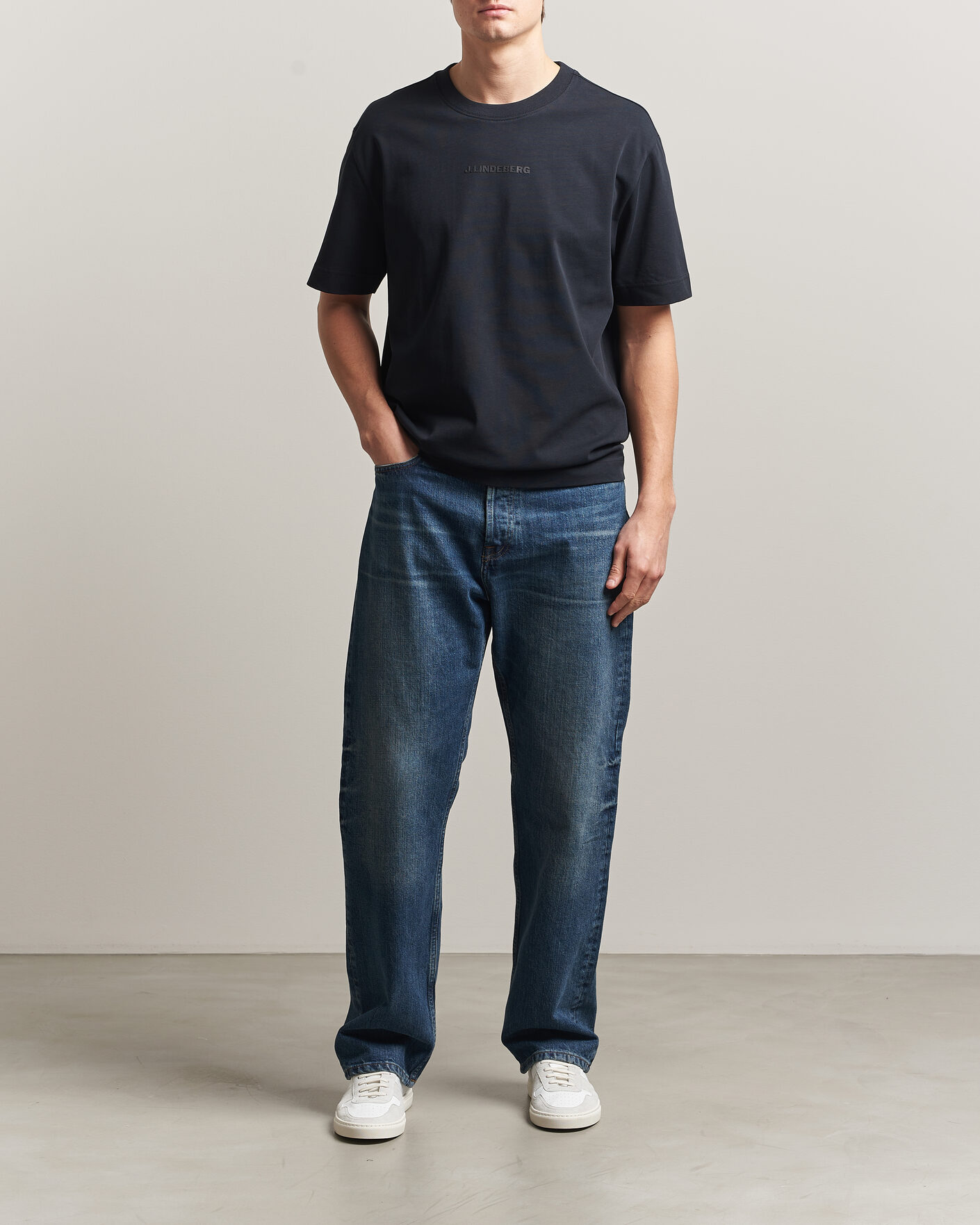 Hombres | Camisetas | J.Lindeberg | Hale Heavy Logo T-Shirt Black