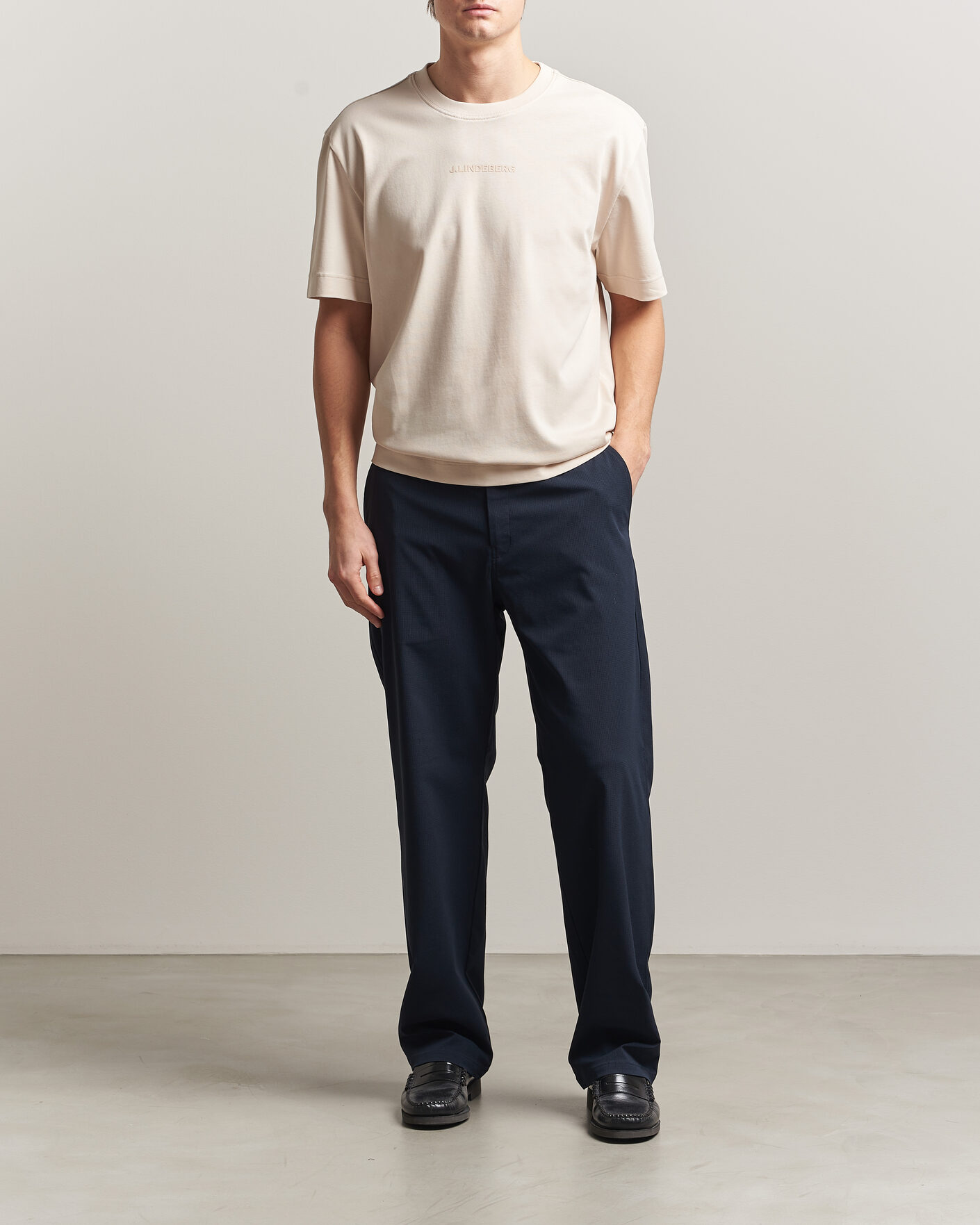 Hombres | Camisetas | J.Lindeberg | Hale Heavy Logo T-Shirt Moonbeam