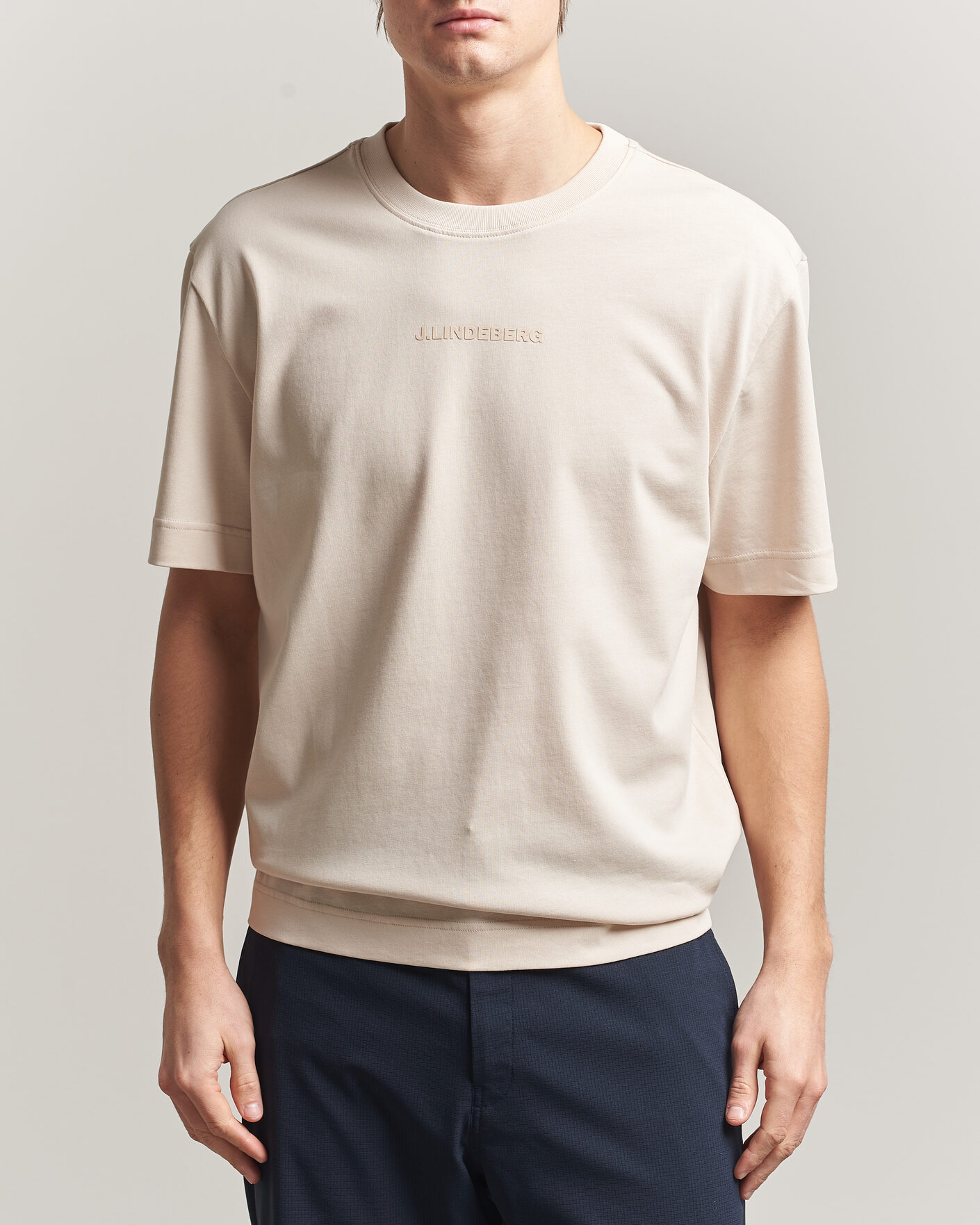 Hombres | Camisetas | J.Lindeberg | Hale Heavy Logo T-Shirt Moonbeam