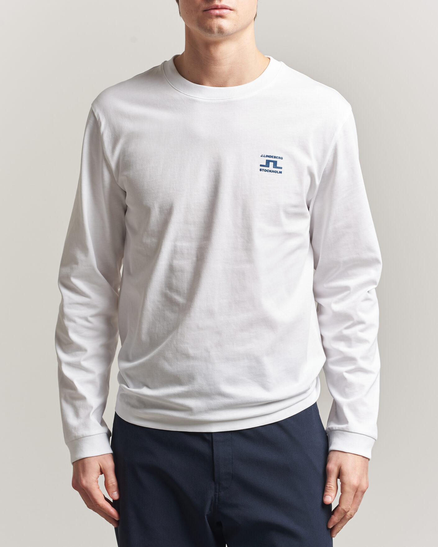 Hombres | Camisetas | J.Lindeberg | Parcie Long Sleeve T-Shirt White