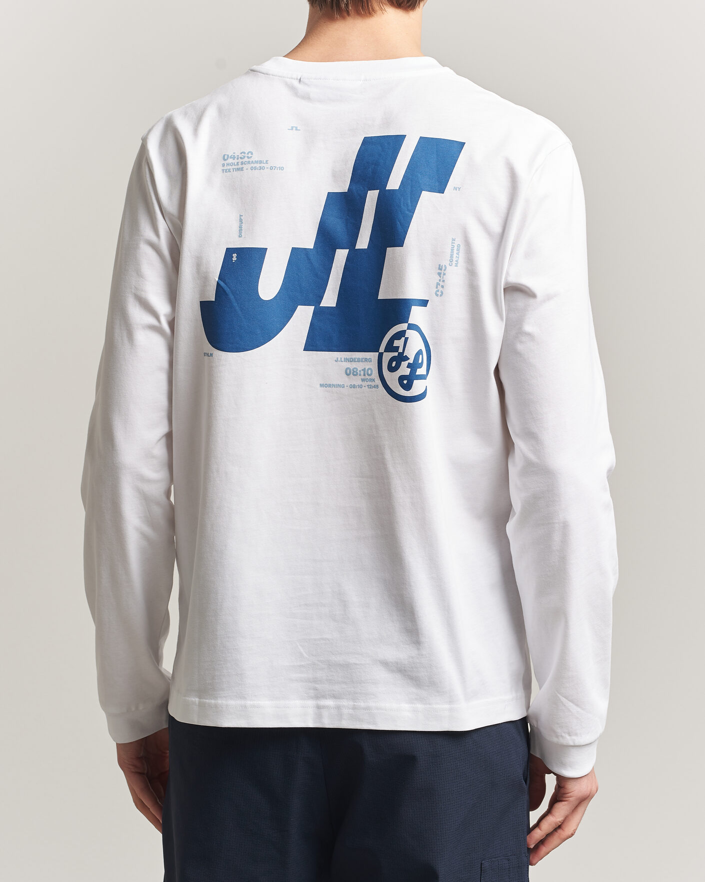 Hombres | Camisetas | J.Lindeberg | Parcie Long Sleeve T-Shirt White