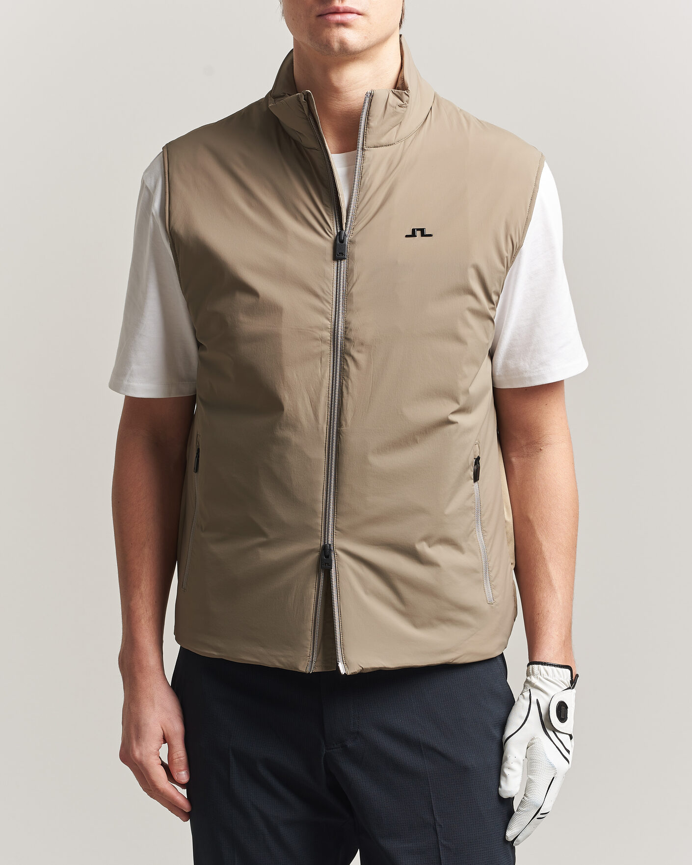 Hombres | Chalecos | J.Lindeberg | Timor Hybrid Vest Brindle