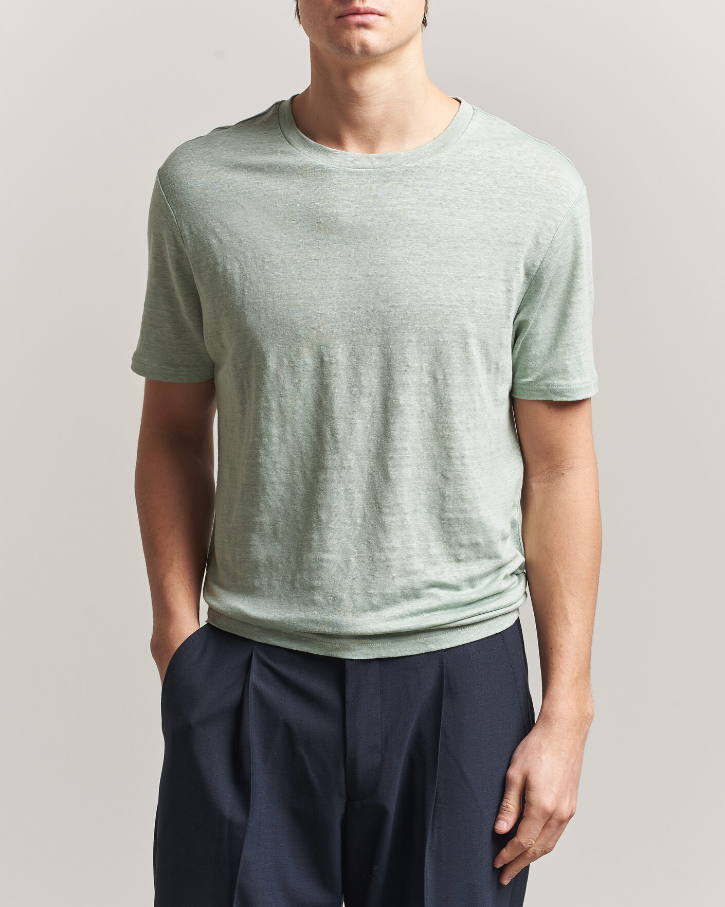 Hombres | Camisetas | J.Lindeberg | Coma Linen T-Shirt Jadeite