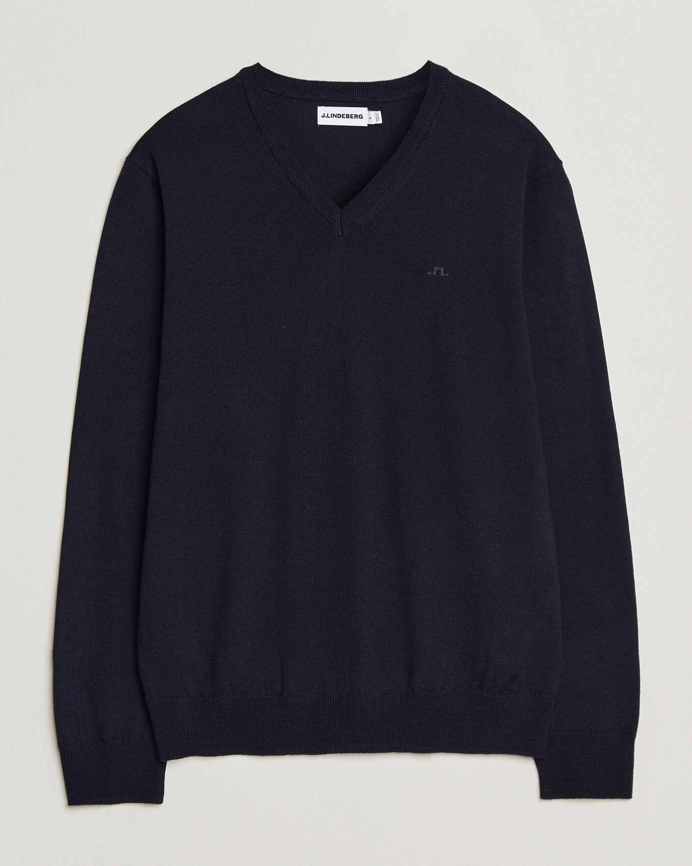 Hombres | Jerséis y prendas de punto | J.Lindeberg | Lymann Merino V-Neck Pullover JL Navy