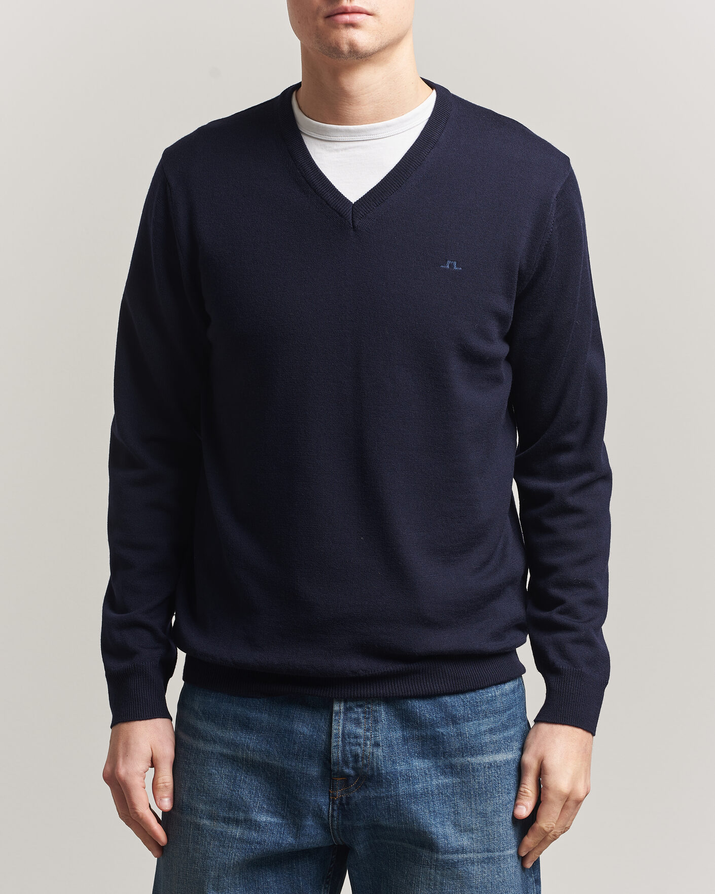 Hombres | Jerséis y prendas de punto | J.Lindeberg | Lymann Merino V-Neck Pullover JL Navy