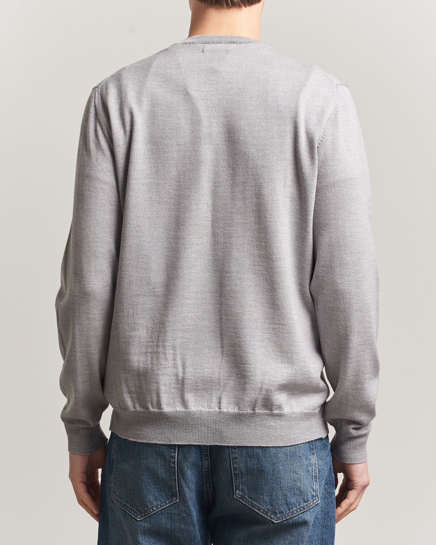 Hombres | Jerséis y prendas de punto | J.Lindeberg | Lymann Merino V-Neck Pullover Light Grey Melange