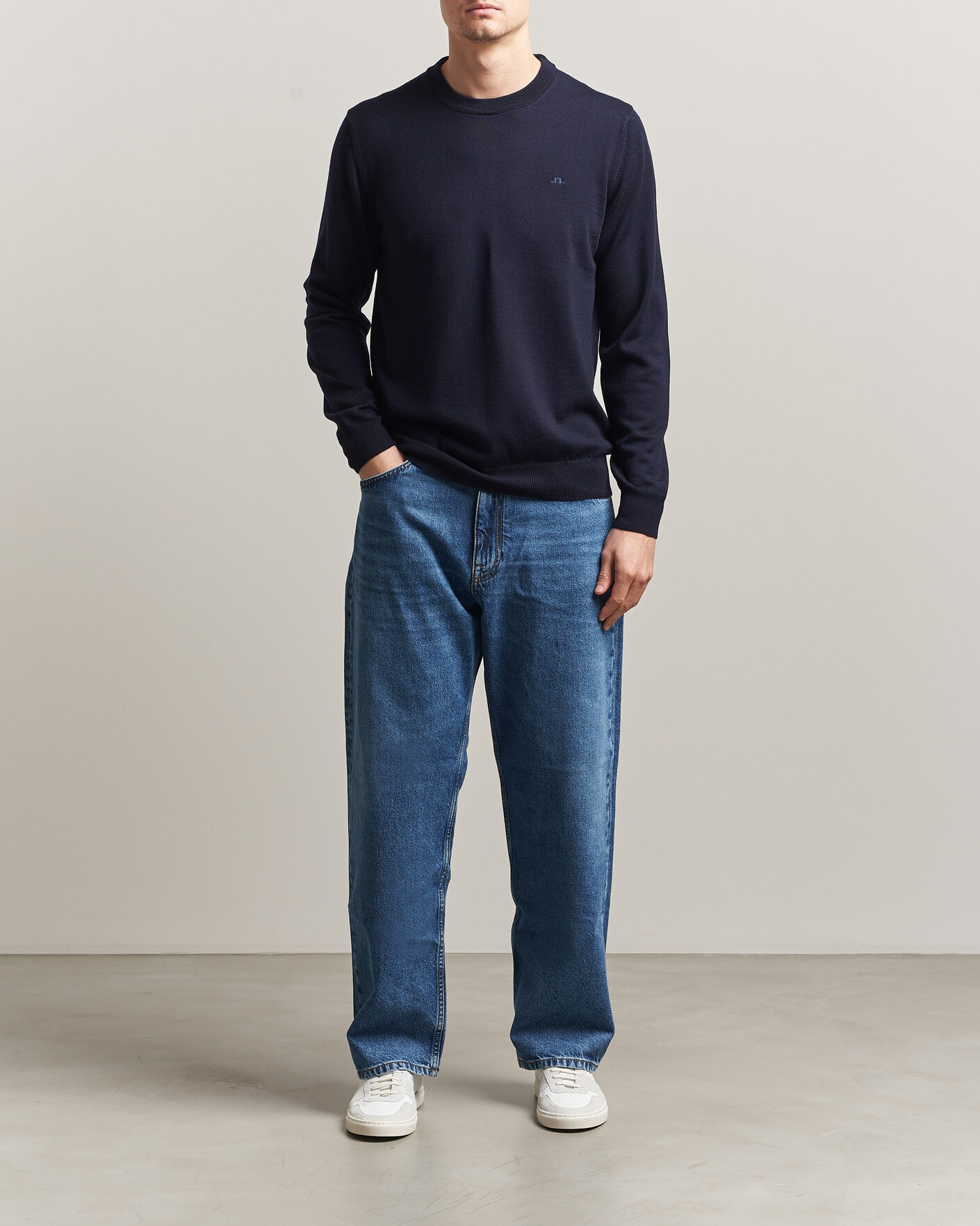 Hombres | Jerséis y prendas de punto | J.Lindeberg | Keane Merino Crew Neck Pullover JL Navy