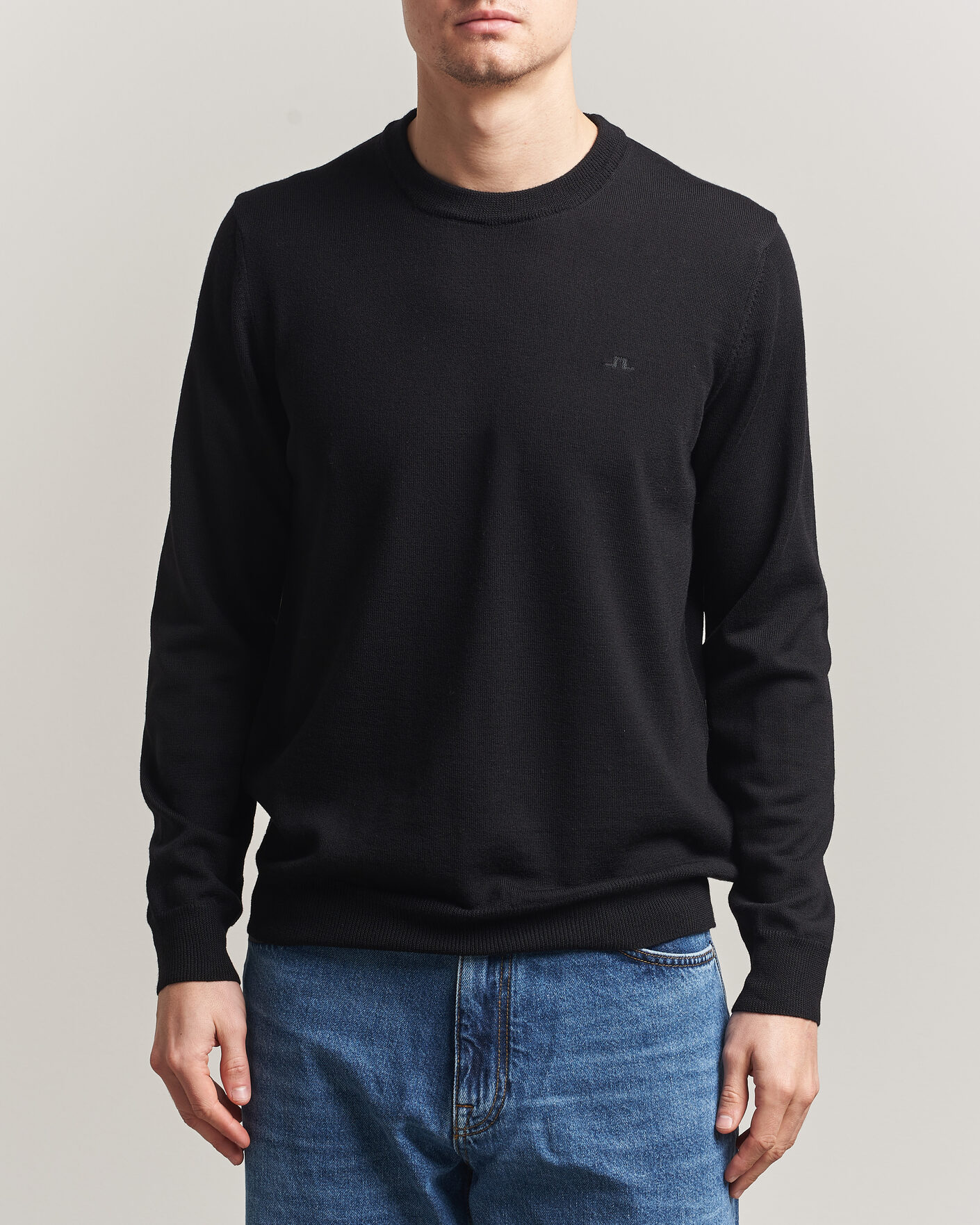 Hombres | Jerséis y prendas de punto | J.Lindeberg | Keane Merino Crew Neck Pullover Black