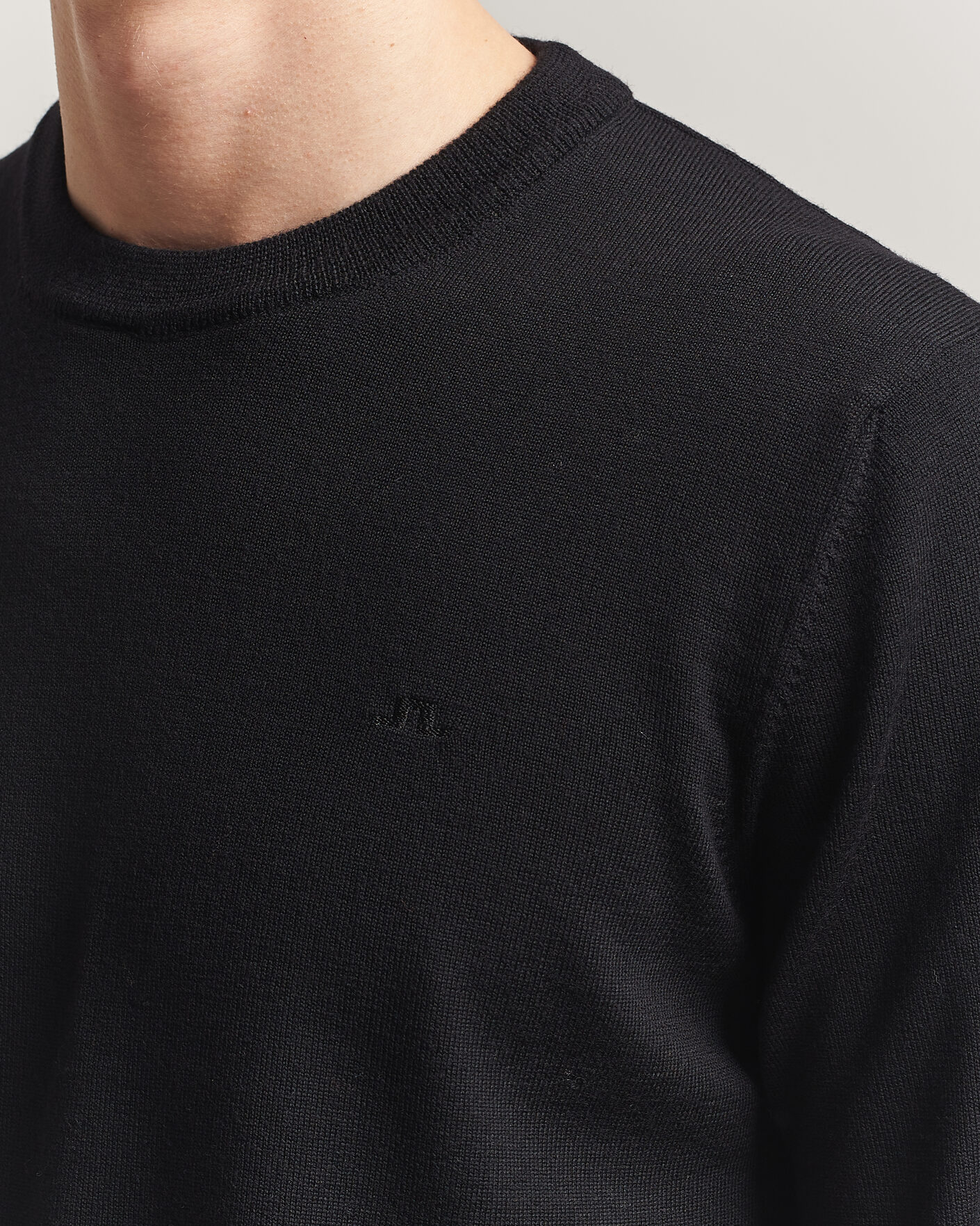Hombres | Jerséis y prendas de punto | J.Lindeberg | Keane Merino Crew Neck Pullover Black